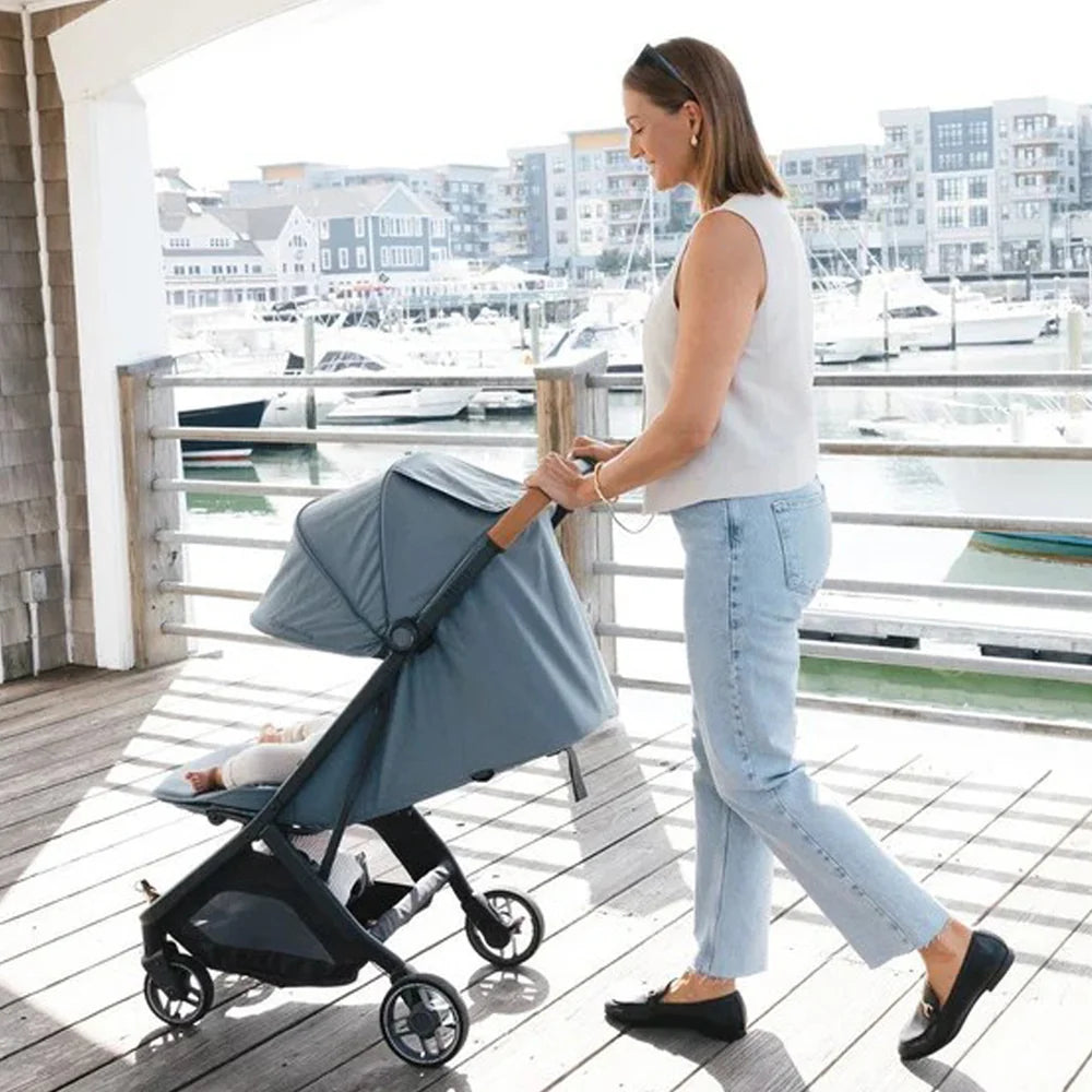 UPPAbaby - Minu V3 Stroller Sandstone Mélange Carbon Frame Chestnut Leather