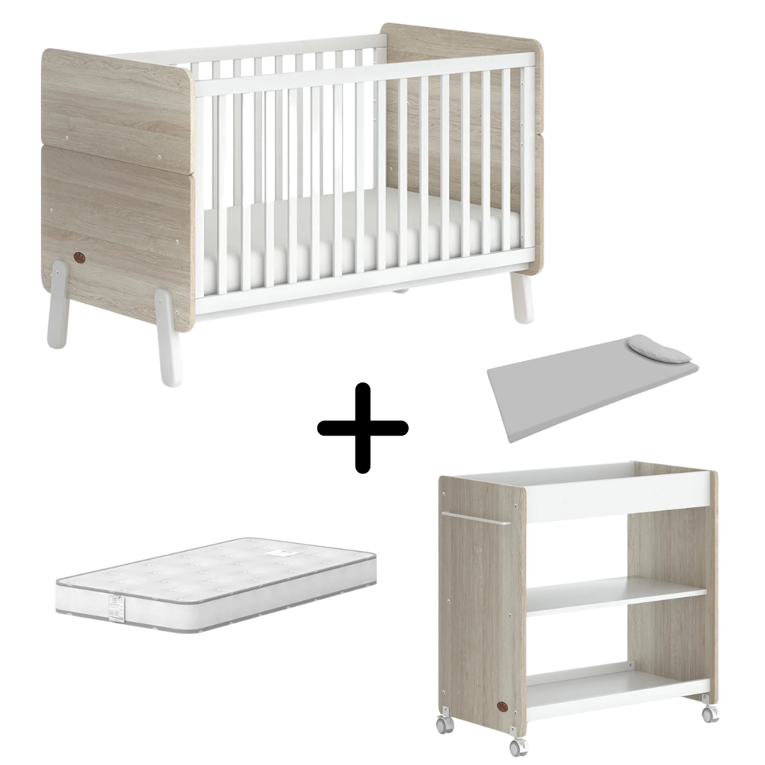 Boori - Natty Cot with Universal Changer Set Barley & Oak