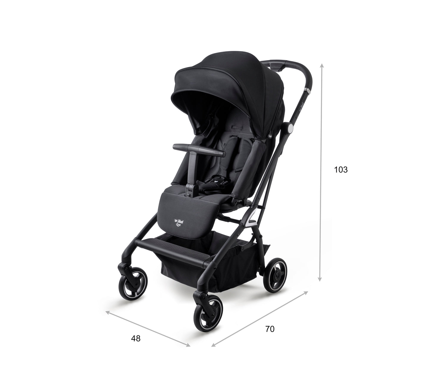 Jikel - Life 360 Reversible Compact Stroller - Black