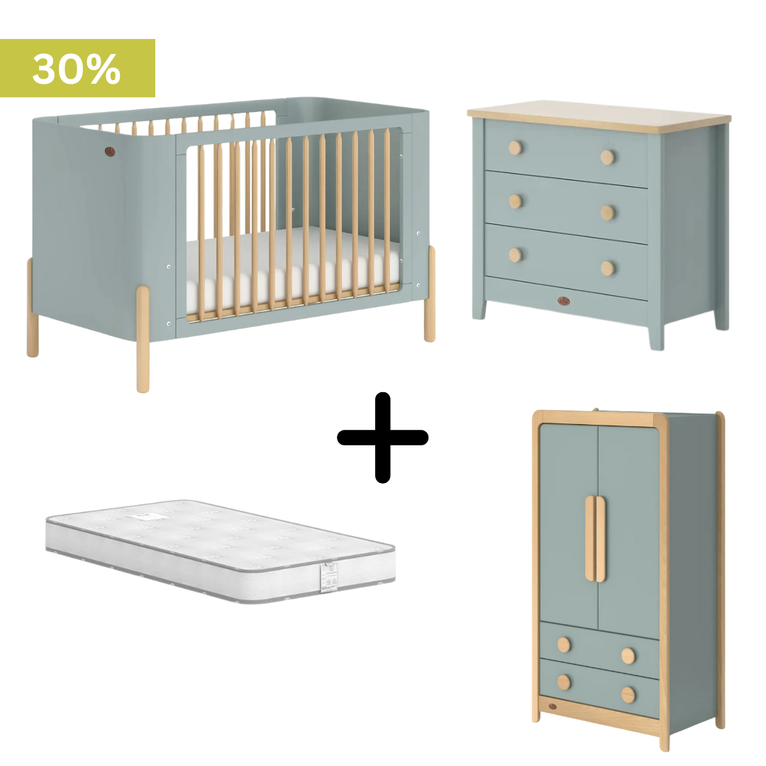 Boori - Nova 4 Piece Set with Chest of Drawer, Wardrobe and Mattress