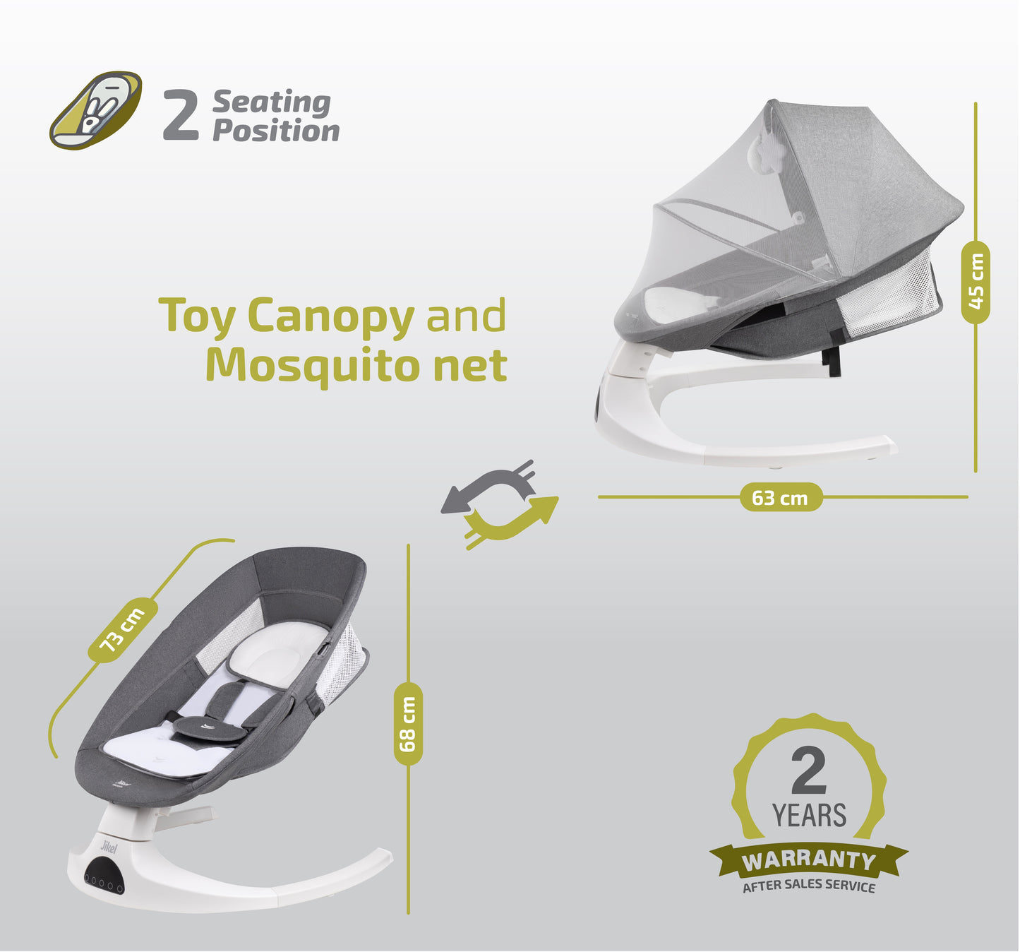 Jikel - Nexus Electric Swing & Rocker - Grey