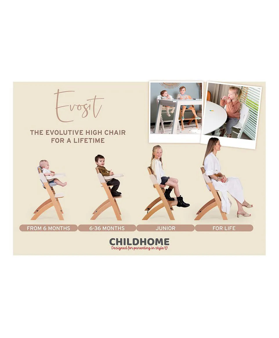 Childhome: Evosit Stone grey + Cushion Jersey Heart