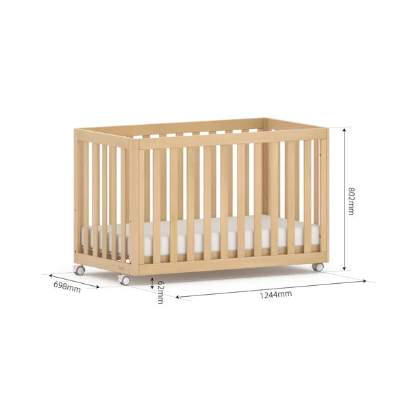 Boori - Turin Compact Baby Cot_Almond 120 x 60 cm