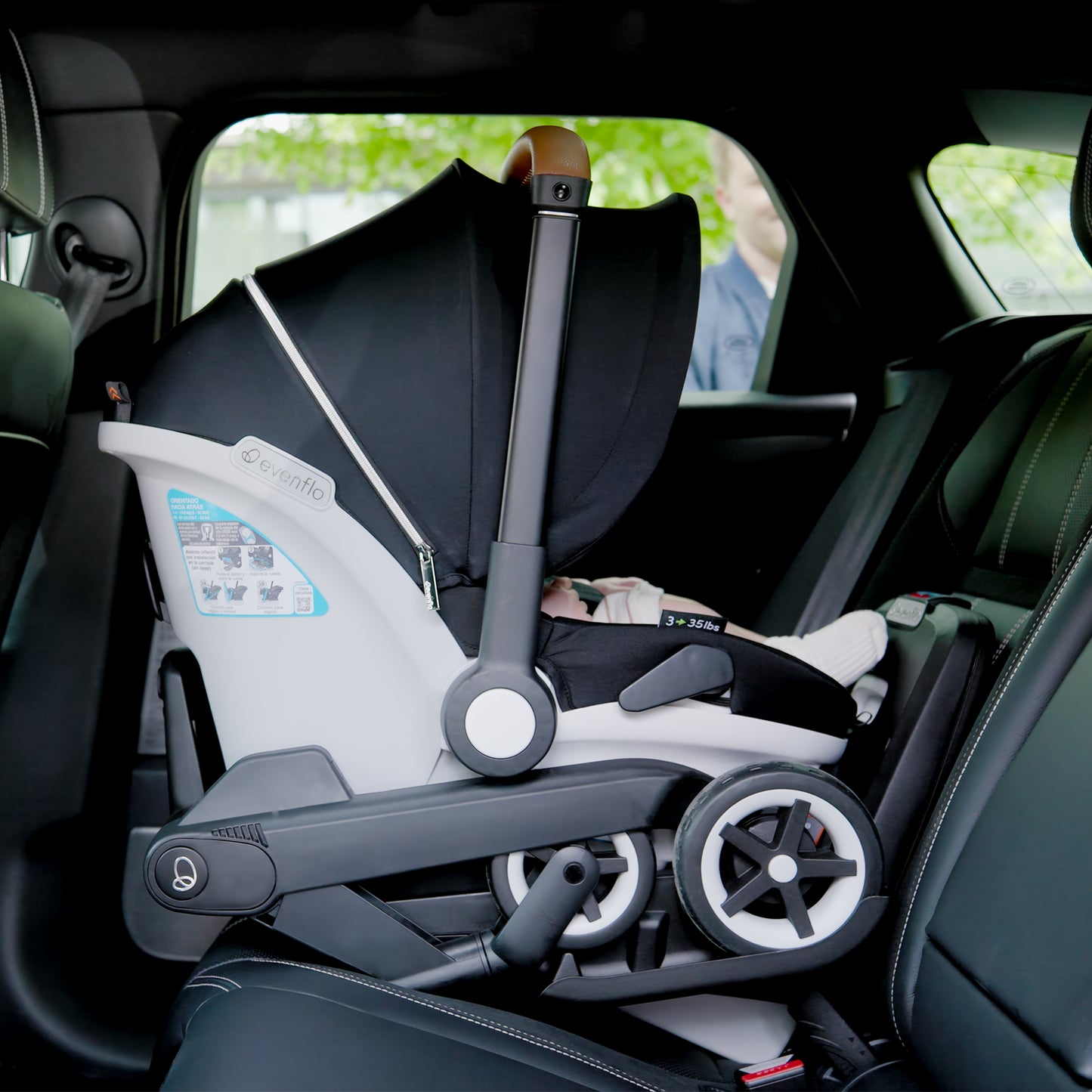 Evenflo - Gold Shyft DualRide with Carryall Storage Infant Car Seat and Stroller Combo - Onyx Black