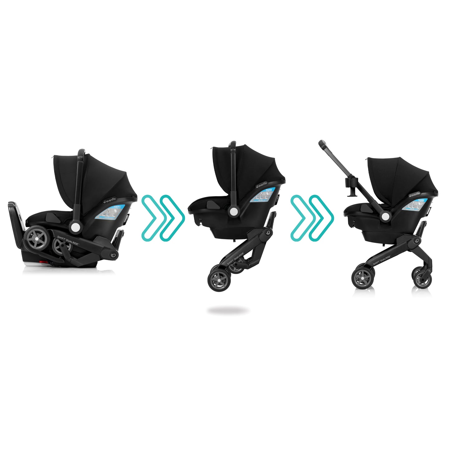 Evenflo - Shyft DualRide Infant Car Seat and Stroller Combo - Beaufort Black