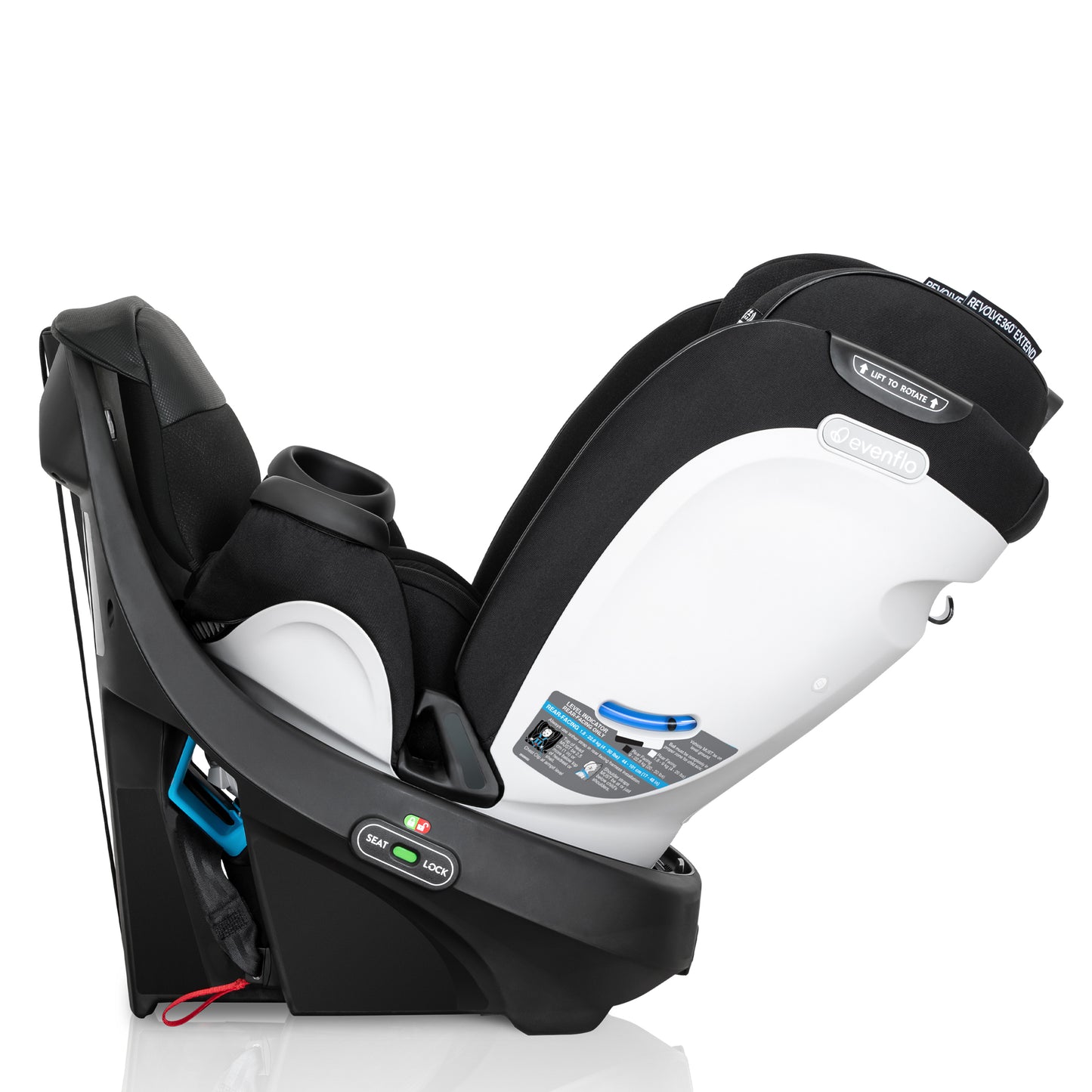 Evenflo - Gold Revolve360 Extend All-in-One Rotational Car Seat with SensorSafe - Onyx Black