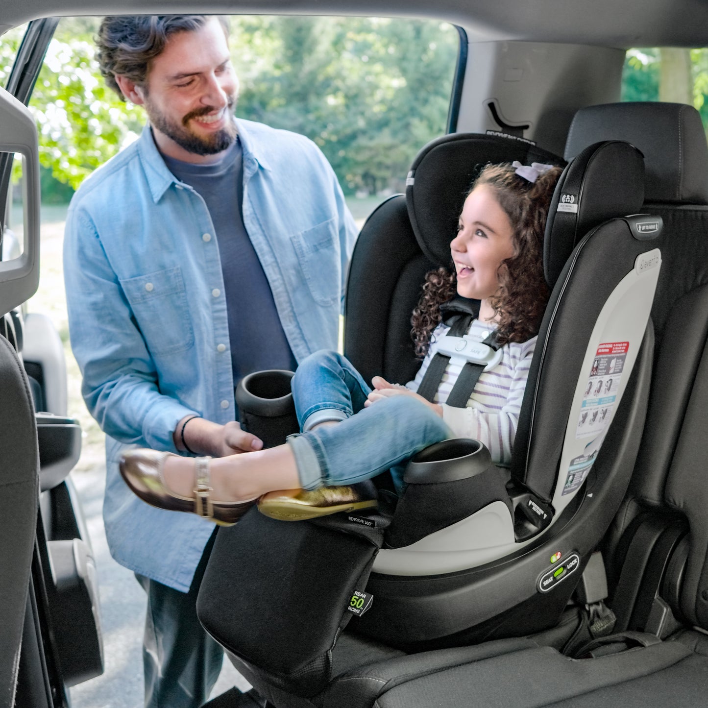 Evenflo - Gold Revolve360 Extend All-in-One Rotational Car Seat with SensorSafe - Onyx Black