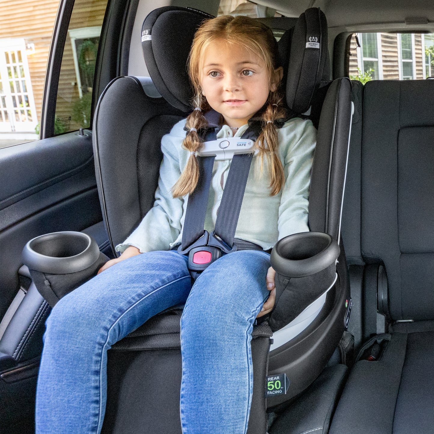 Evenflo - Gold Revolve360 Extend All-in-One Rotational Car Seat with SensorSafe - Onyx Black
