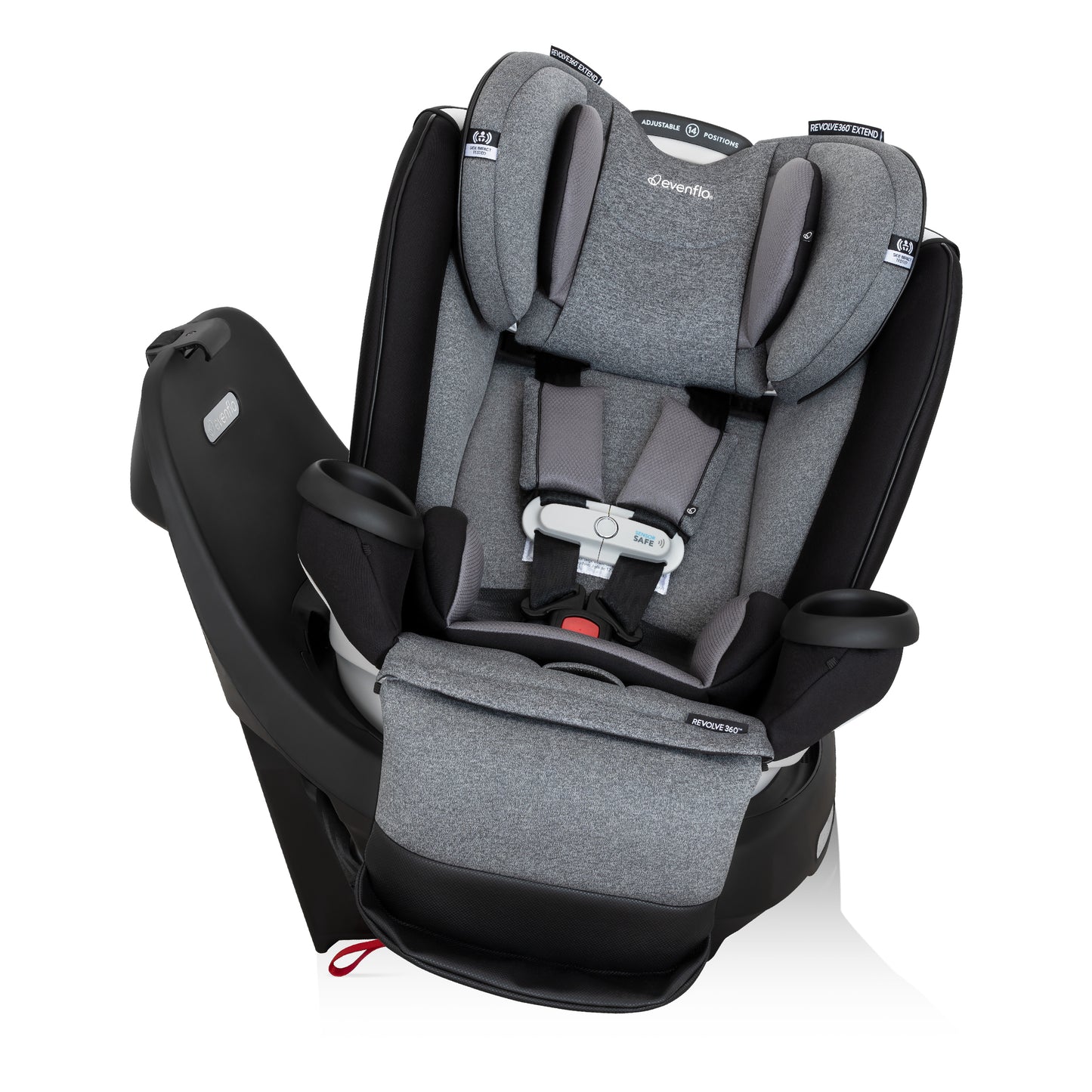 Evenflo - Gold Revolve360 Extend All-in-One Rotational Car Seat with SensorSafe - Moonstone Gray