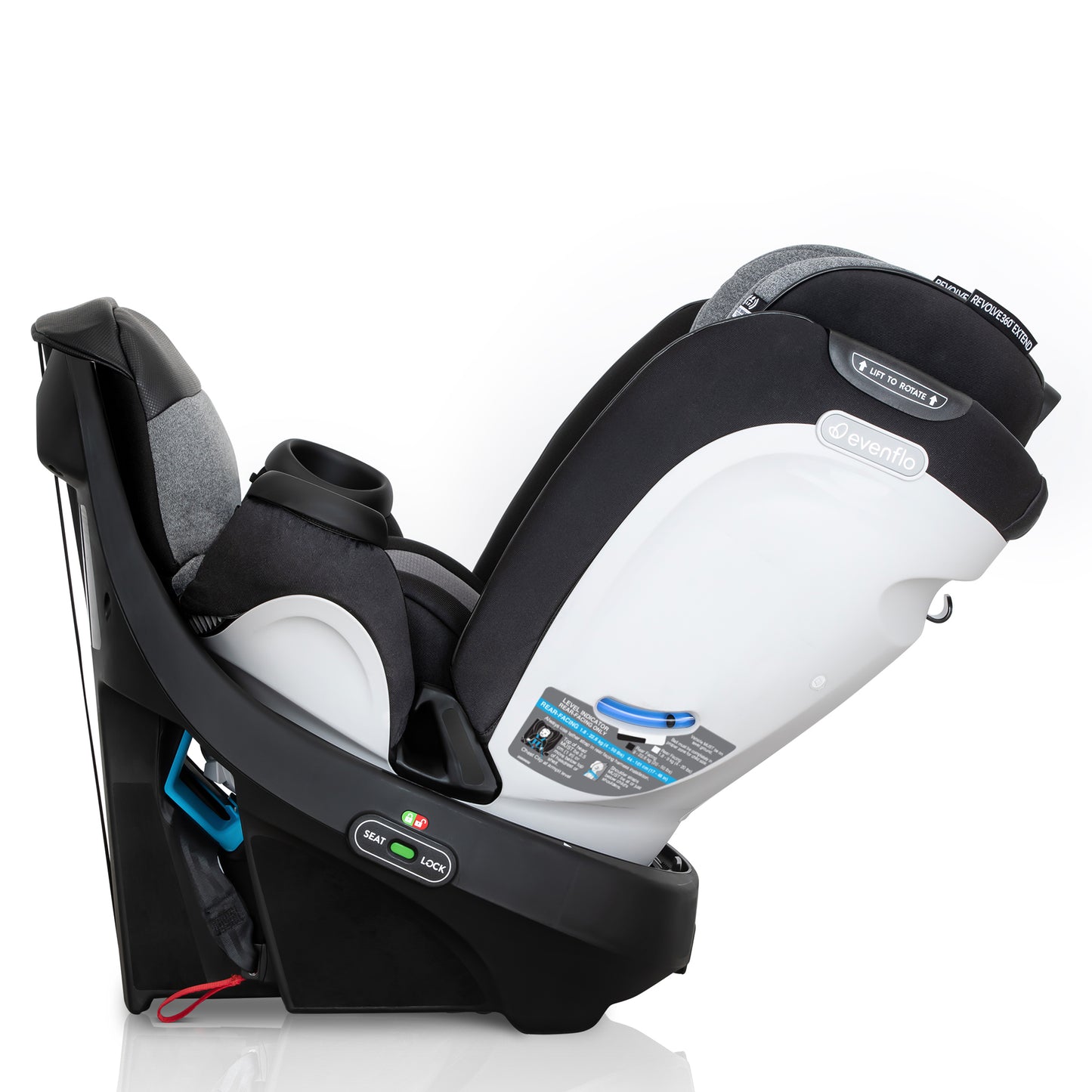 Evenflo - Gold Revolve360 Extend All-in-One Rotational Car Seat with SensorSafe - Moonstone Gray