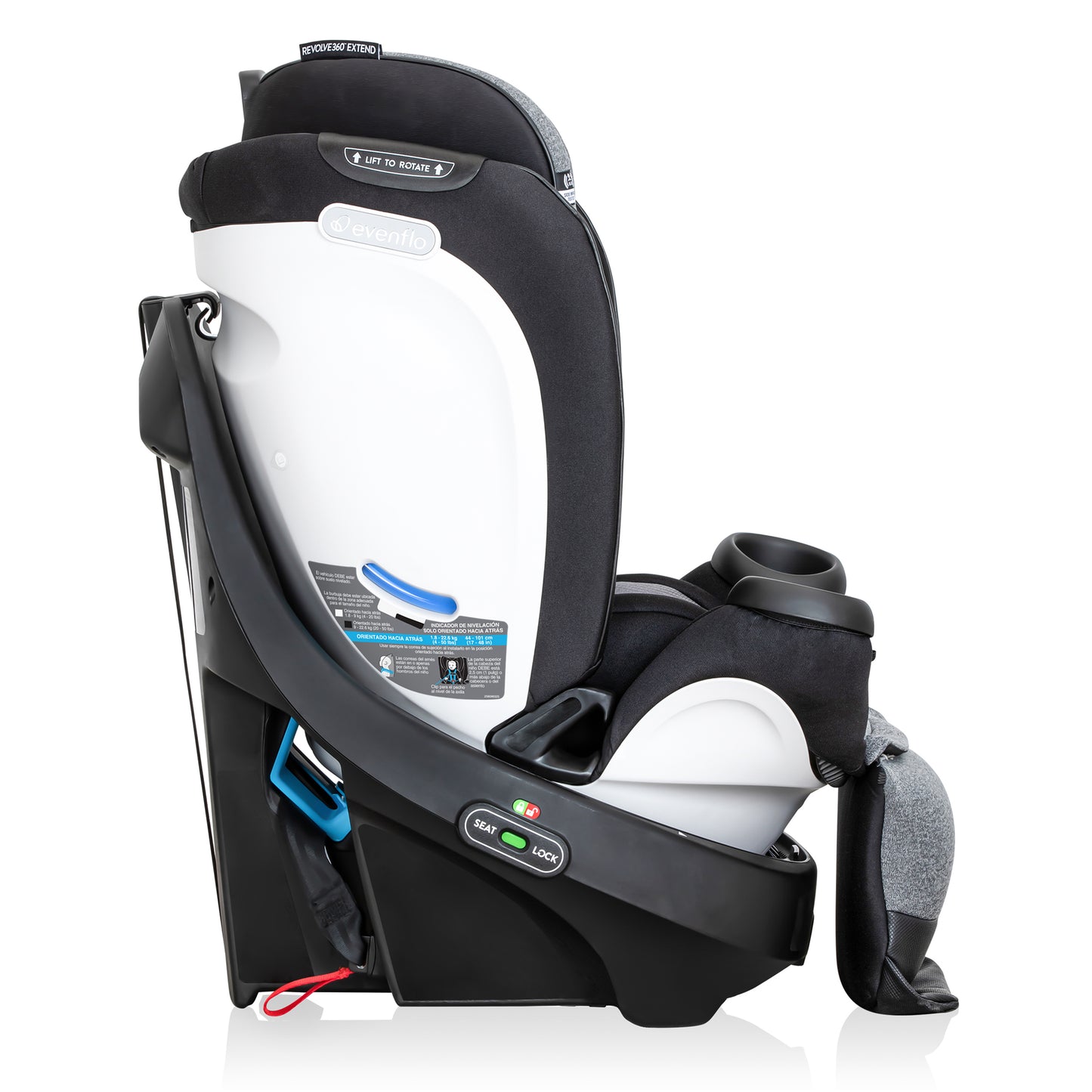 Evenflo - Gold Revolve360 Extend All-in-One Rotational Car Seat with SensorSafe - Moonstone Gray