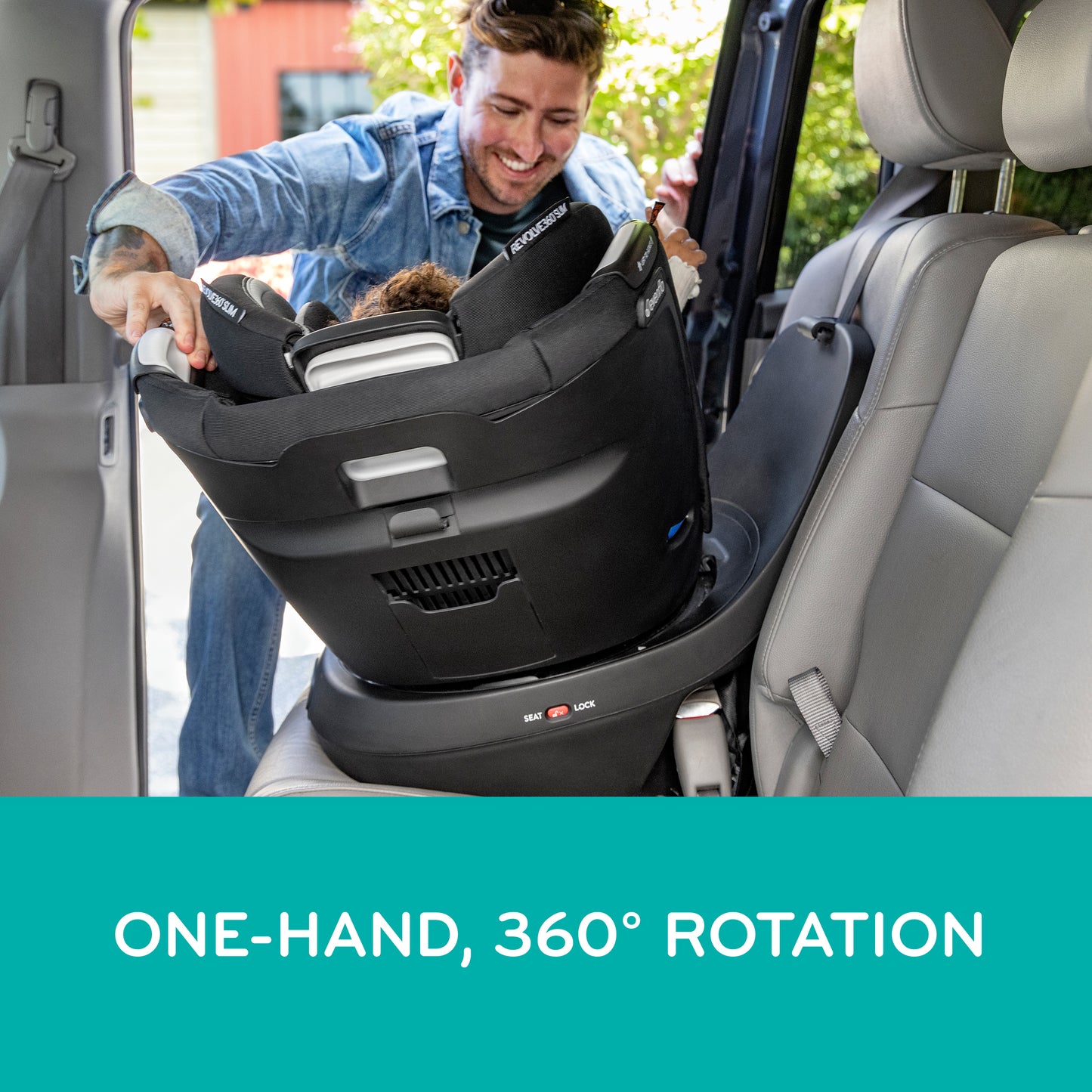 Evenflo - Revolve360 Slim 2-in-1 Rotational Car Seat - Salem Black