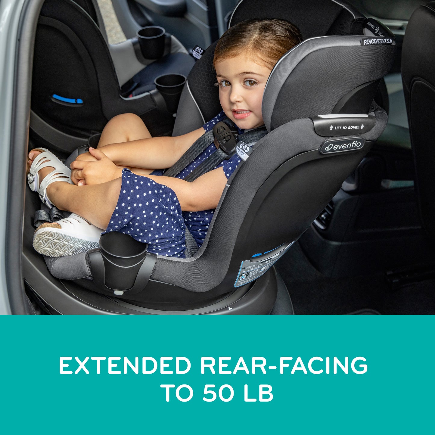 Evenflo - Revolve360 Slim 2-in-1 Rotational Car Seat - Salem Black