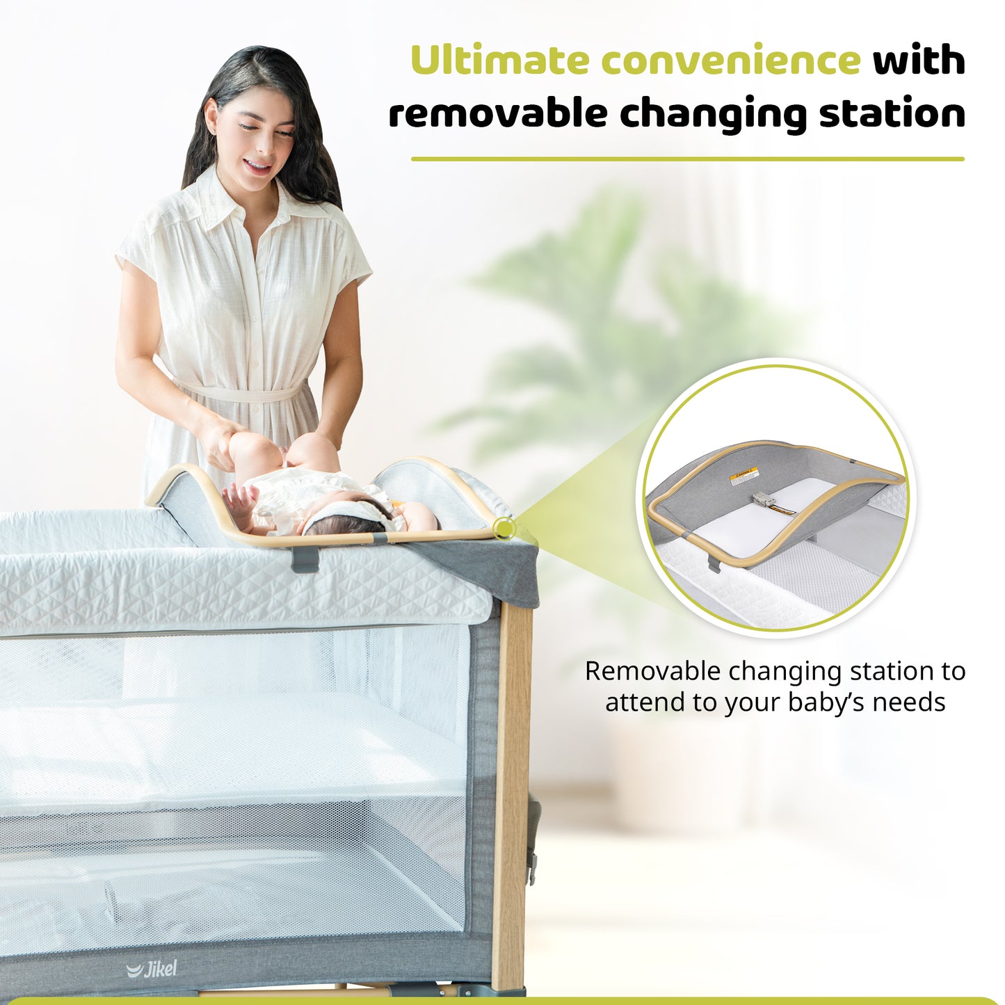 Jikel - Pole Co-sleeper & Playpen - Birchwood