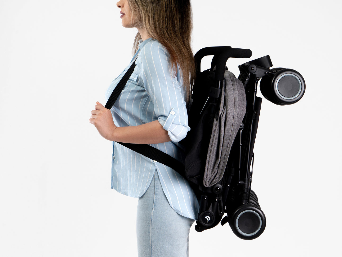 Opal Double Compact Stroller - Sapphire Grey