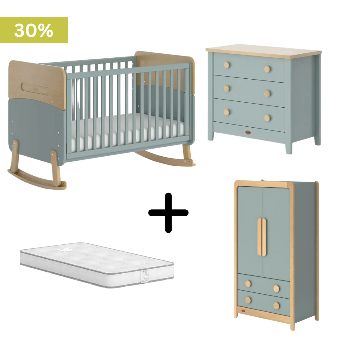 Boori - Neat 4 Piece Set with Chest of Drawer, Wardrobe and Mattress