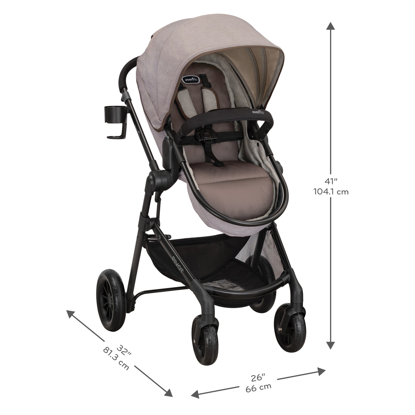 Evenflo - Pivot Modular Travel System with LiteMax Infant Car Seat - Casual Gray