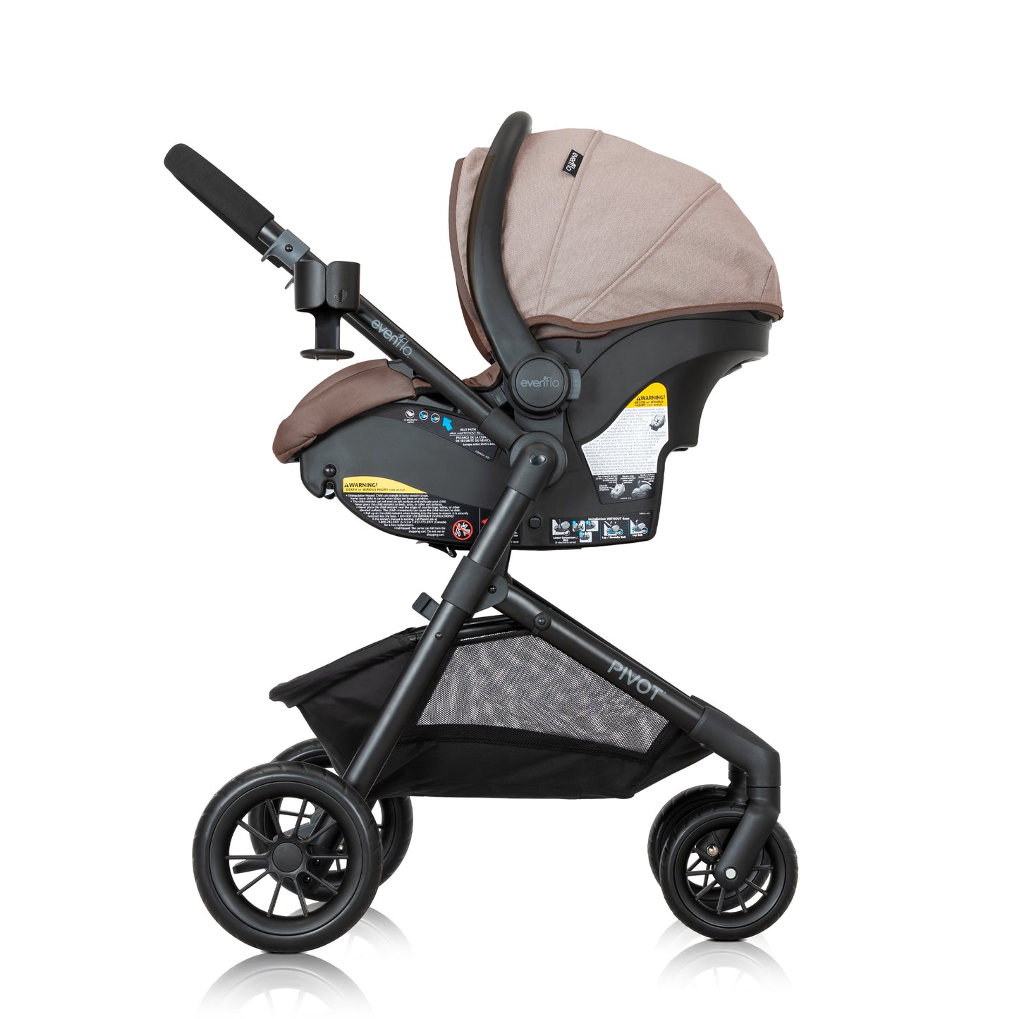 Evenflo - Pivot Modular Travel System with LiteMax Infant Car Seat - Desert Tan