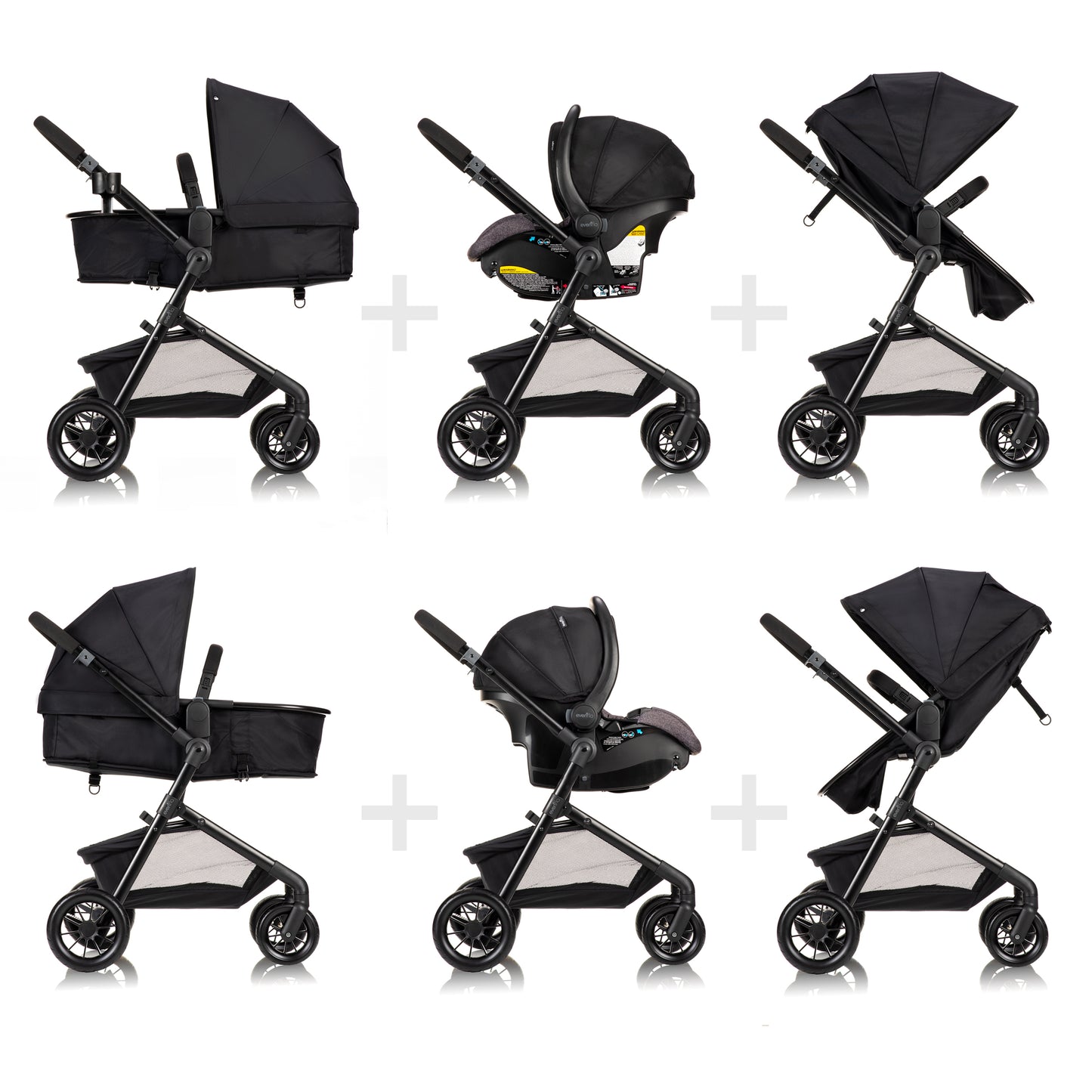 Evenflo - Pivot Modular Travel System with LiteMax Infant Car Seat - Casual Gray