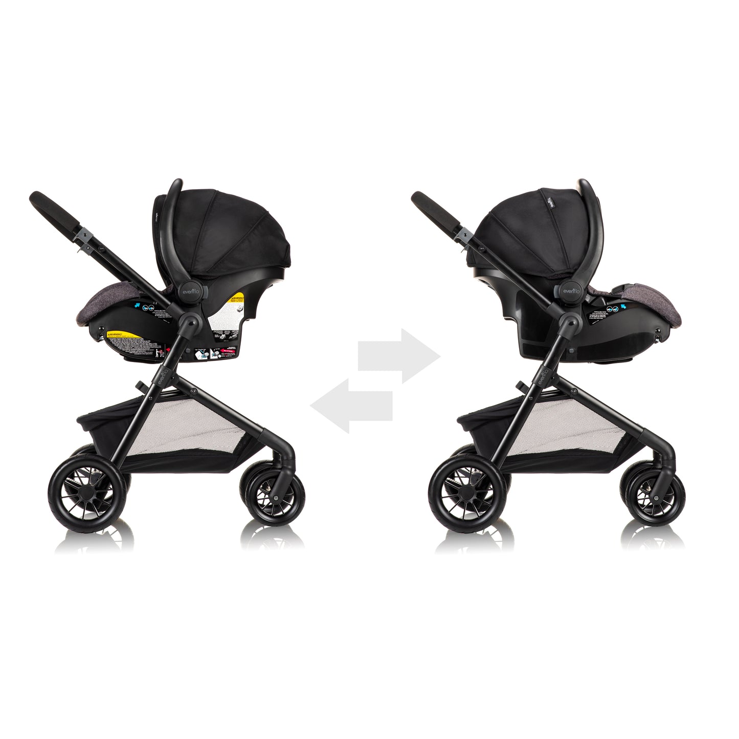 Evenflo - Pivot Modular Travel System with LiteMax Infant Car Seat - Casual Gray