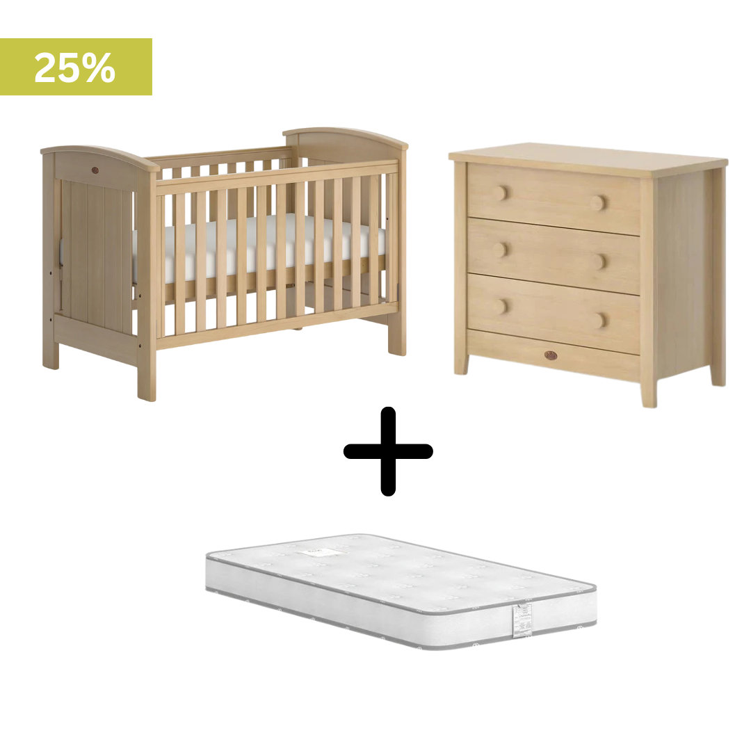 Boori - Casa Baby Cot_Almond and 3 Drawer Chest_Almond