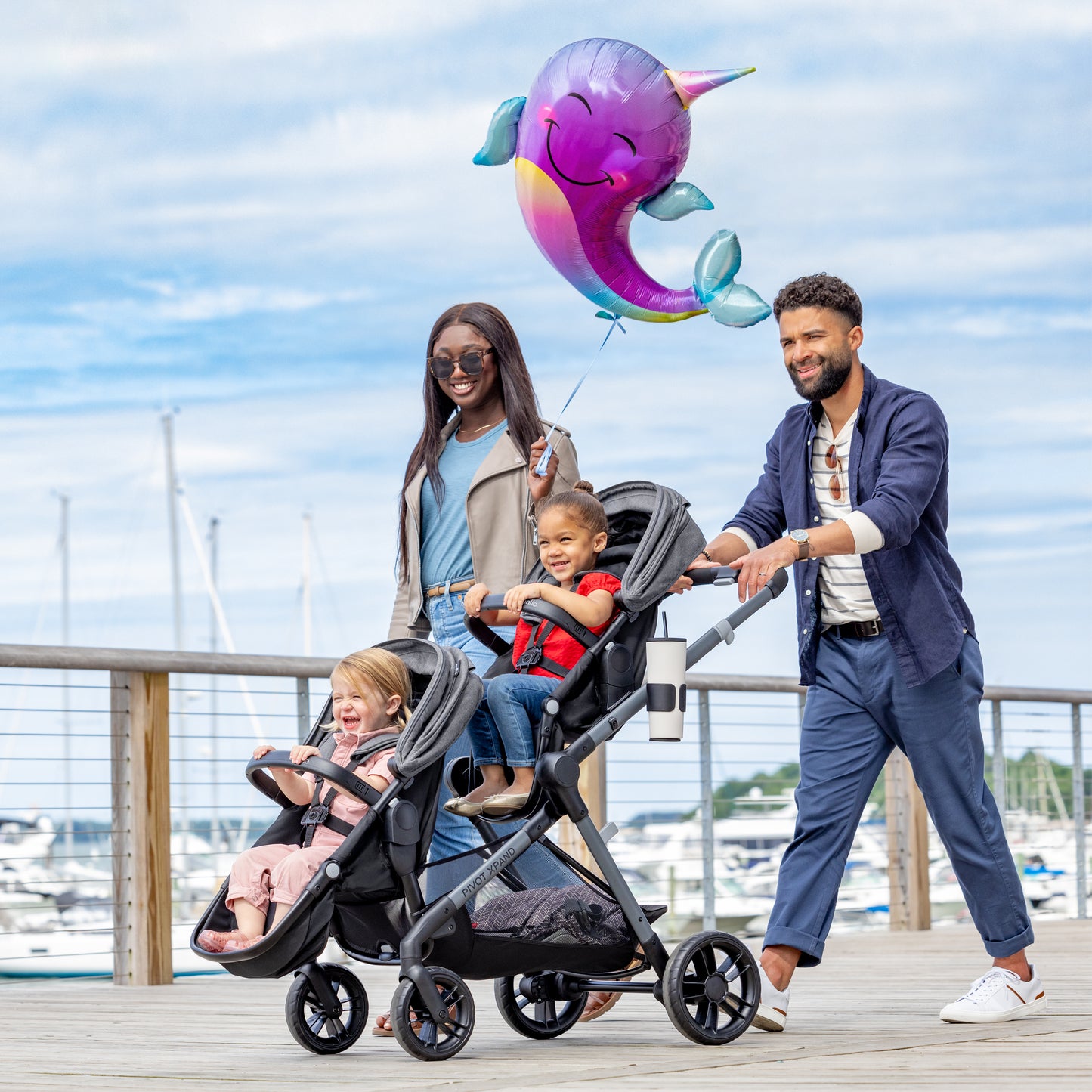 Evenflo - Pivot Xpand Modular Double Stroller - Ayrshire Black