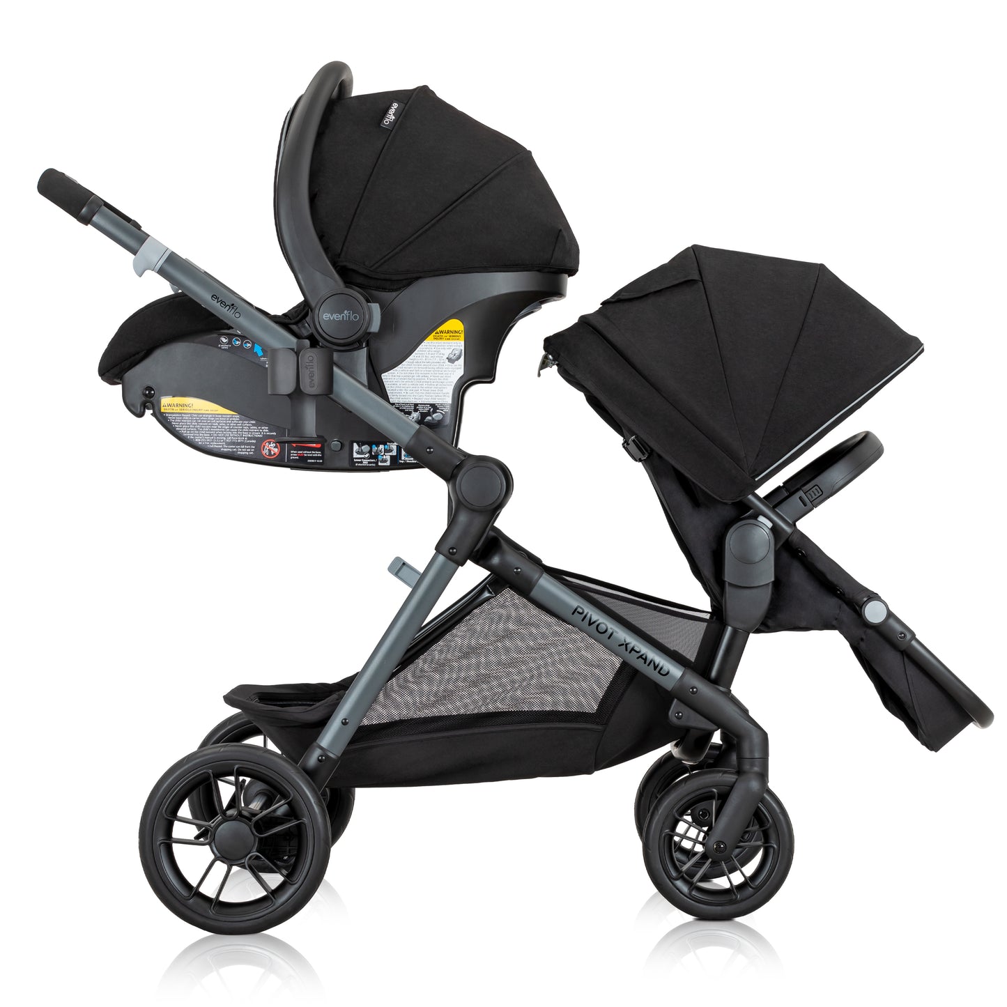 Evenflo - Pivot Xpand Modular Travel System with LiteMax Infant Car Seat - Ayrshire Black