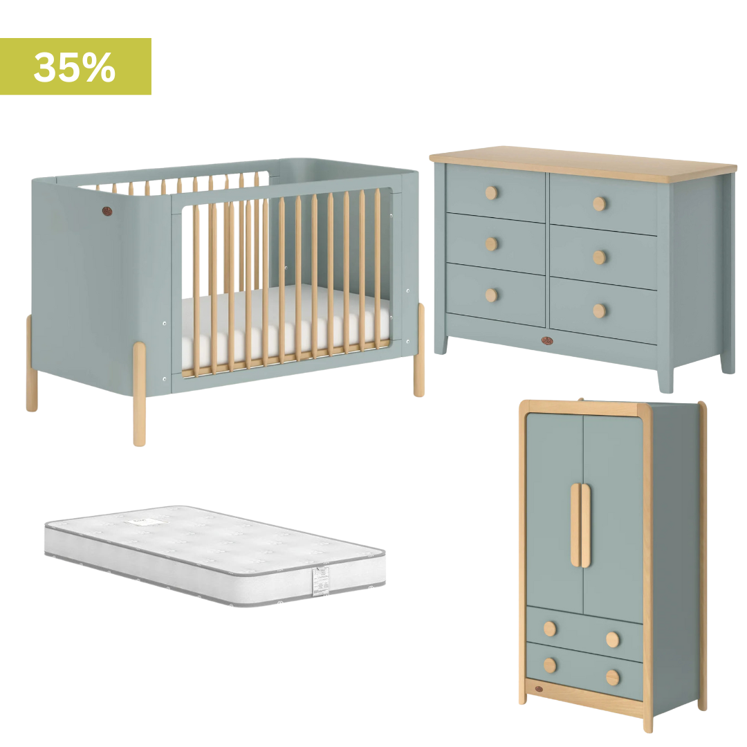 Boori - Nova 4 Piece Set with 6 Chest of Drawer, Wardrobe and Mattress