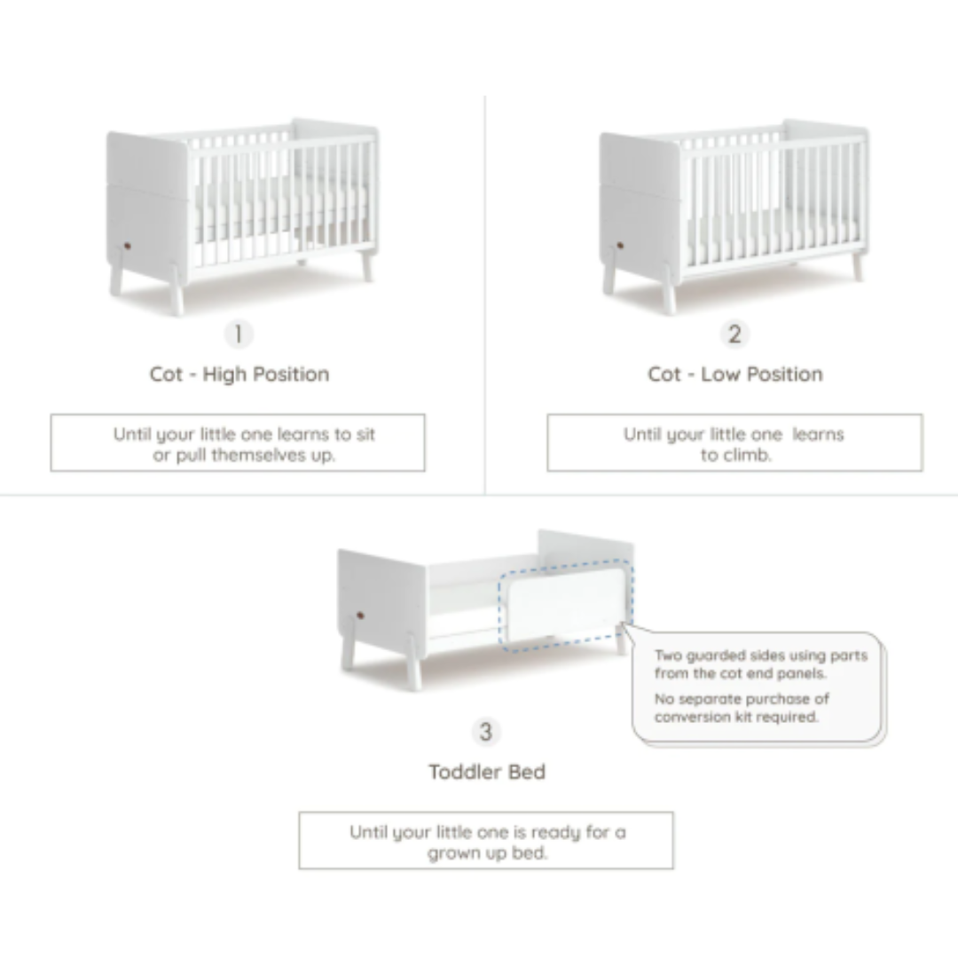 Boori - Natty Cot with Universal Changer Set Barley White