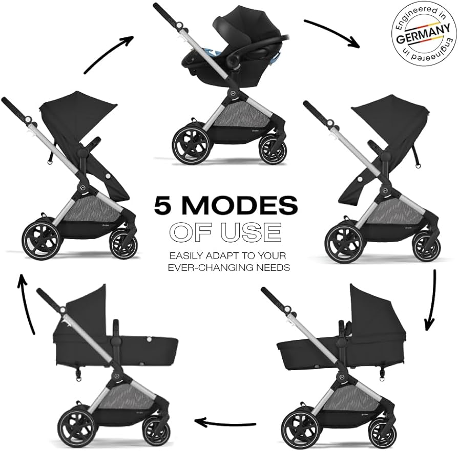 Cybex - EOS Travel System Moon Black (Frame Black) - Aton B2 Moon Black