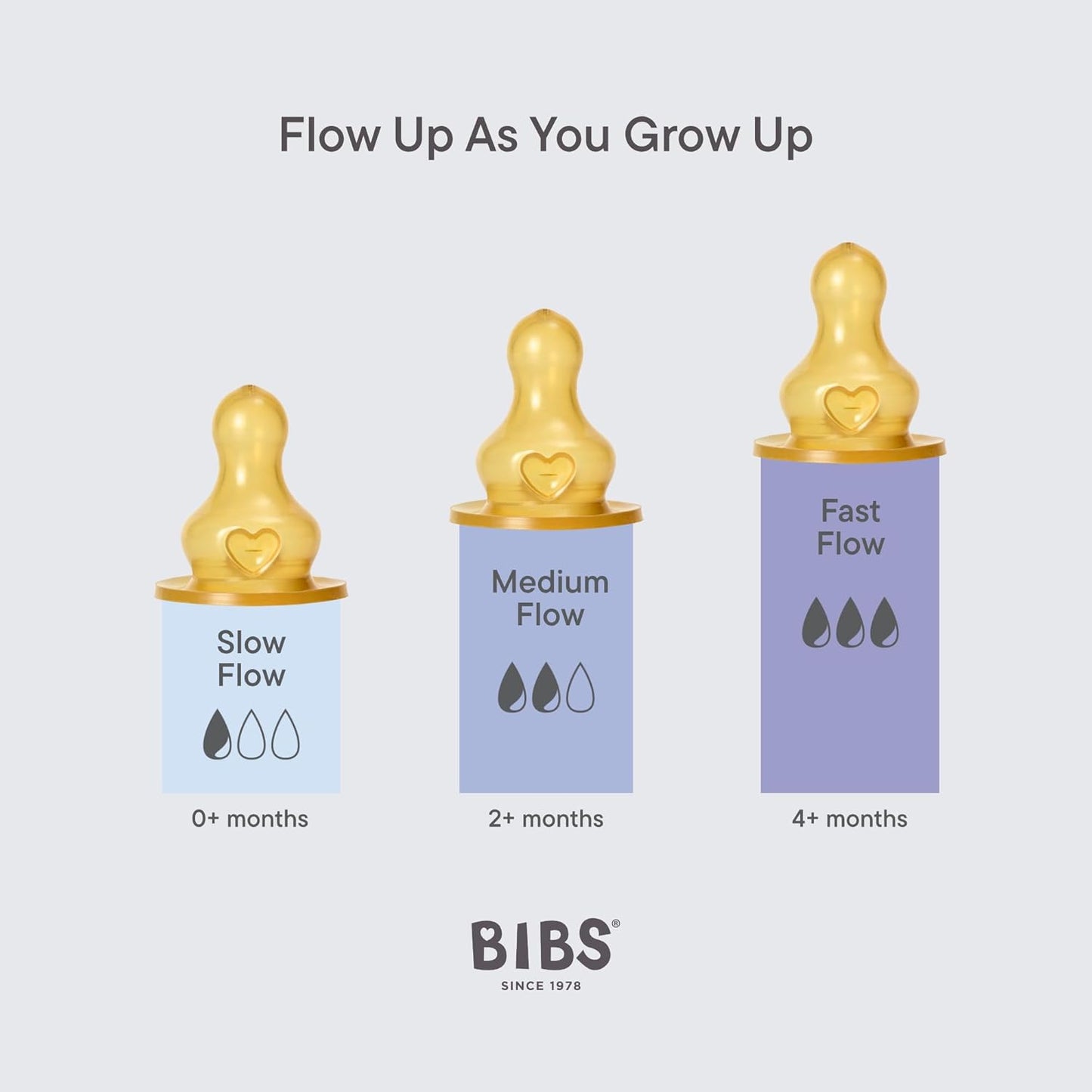 BIBS - Glass Baby Bottle Round Latex 1 pack 120 ml Slow Flow Blush