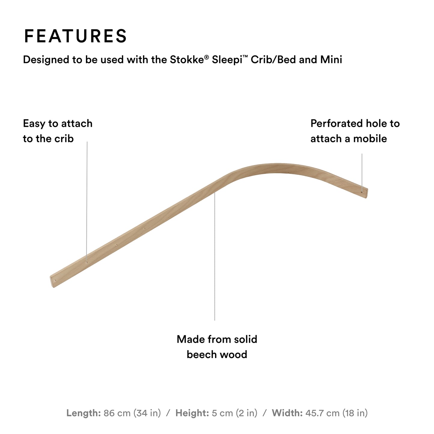 Stokke - Sleepi Drape Rod Warm Brown