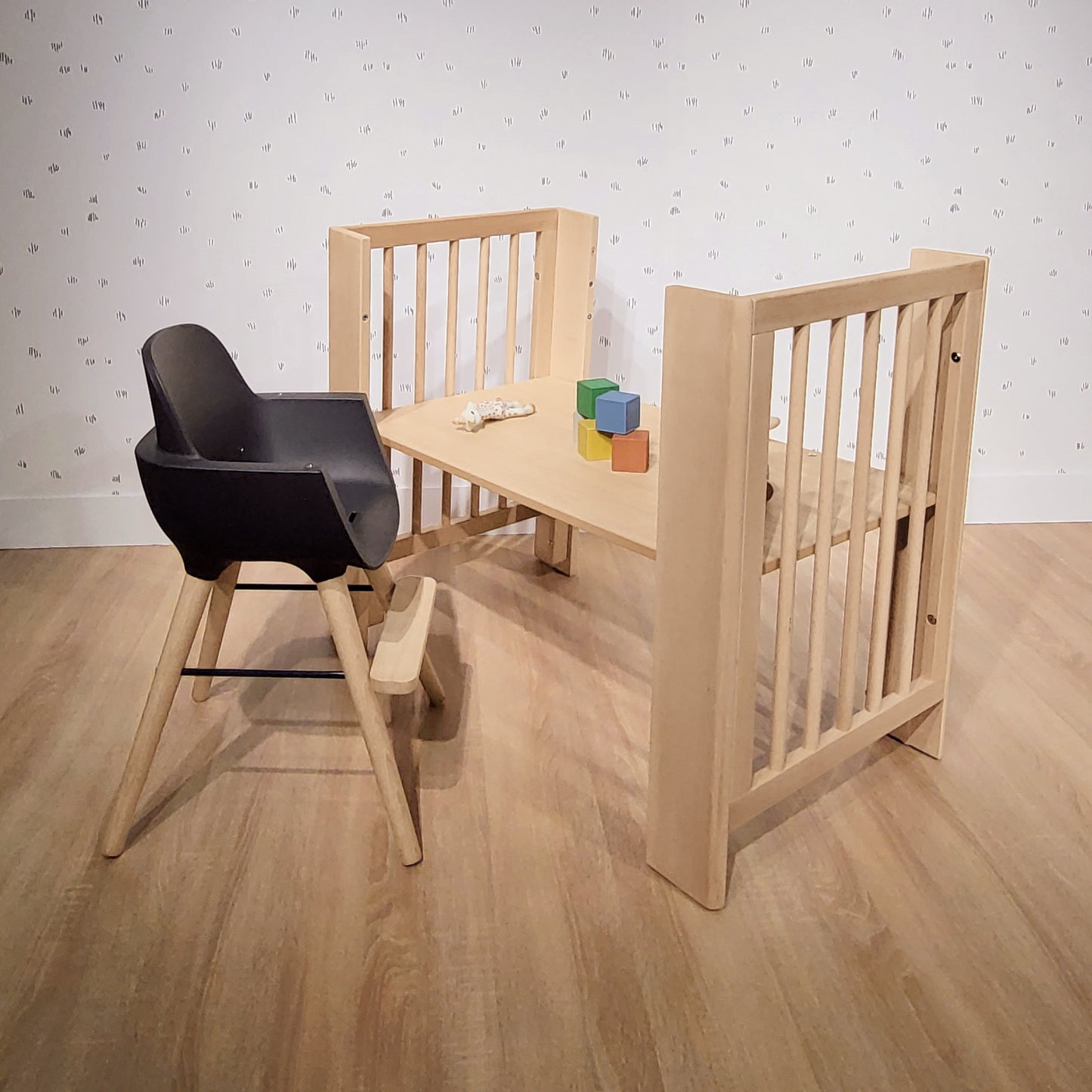 MICUNA - CONVERBABY COT WHITE/NATURAL WAX 140X70