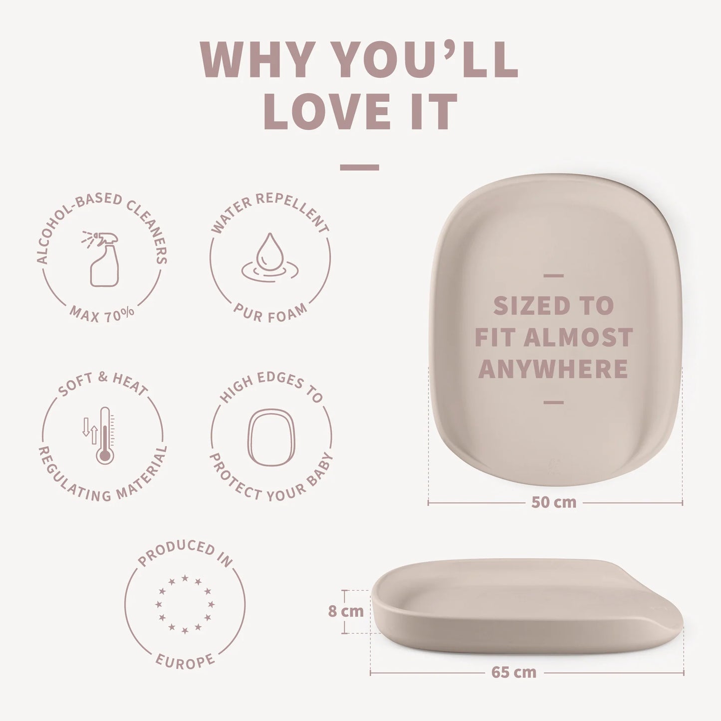 Sebra - Changing mat - Birchbark Rose