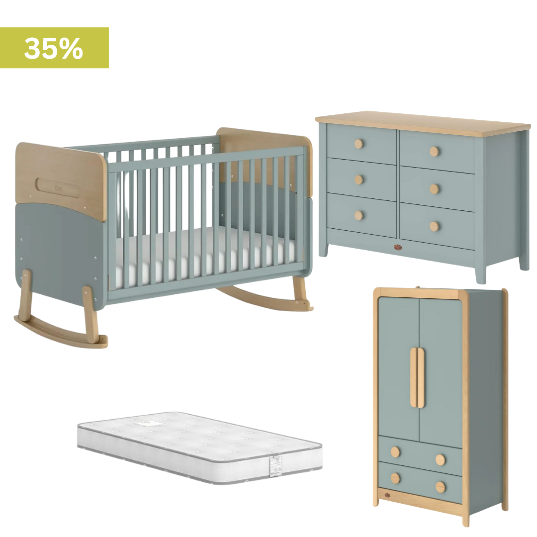 Boori - Neat 4 Piece Set with 6 Chest of Drawer, Wardrobe and Mattress