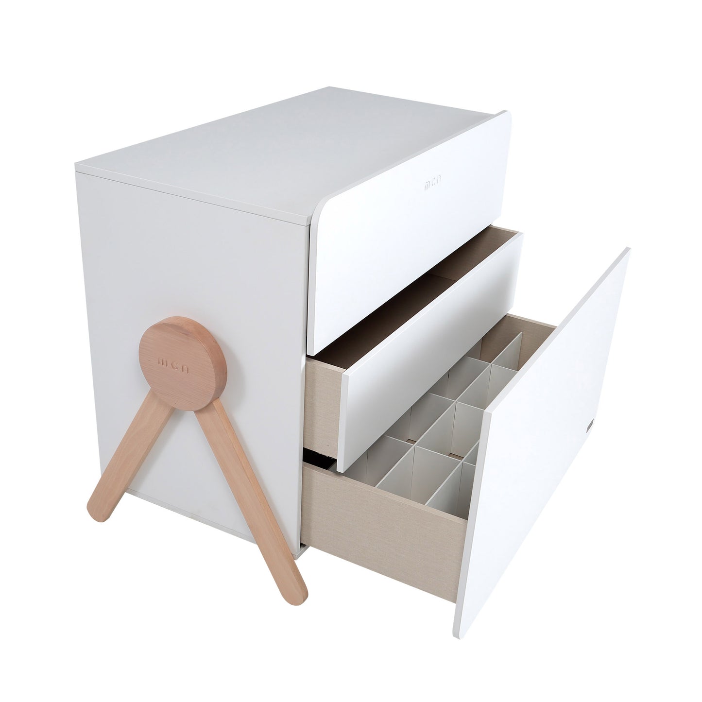 MICUNA - CHEST OF DRAWERS SWING WHITE/WATERWOOD