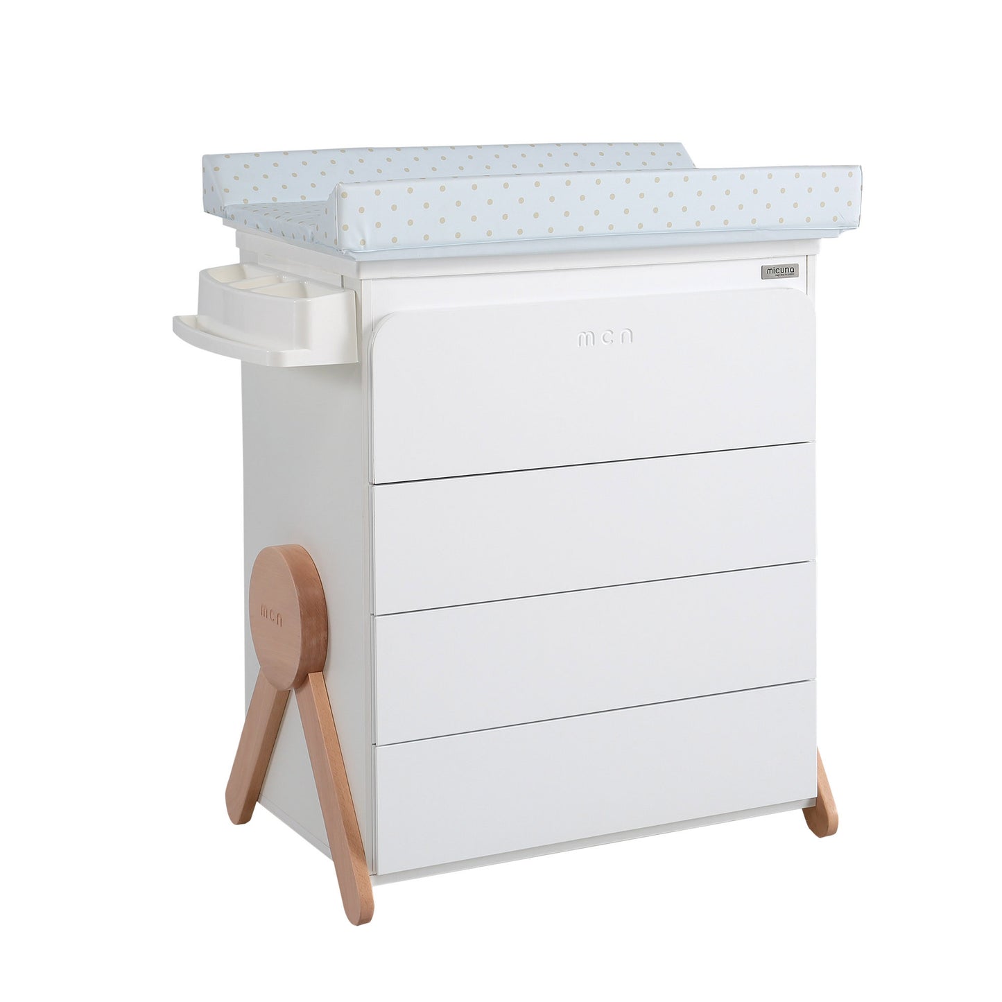 MICUNA - BABYBATH SWING WHITE/WATER WOOD DOTS BEIGE
