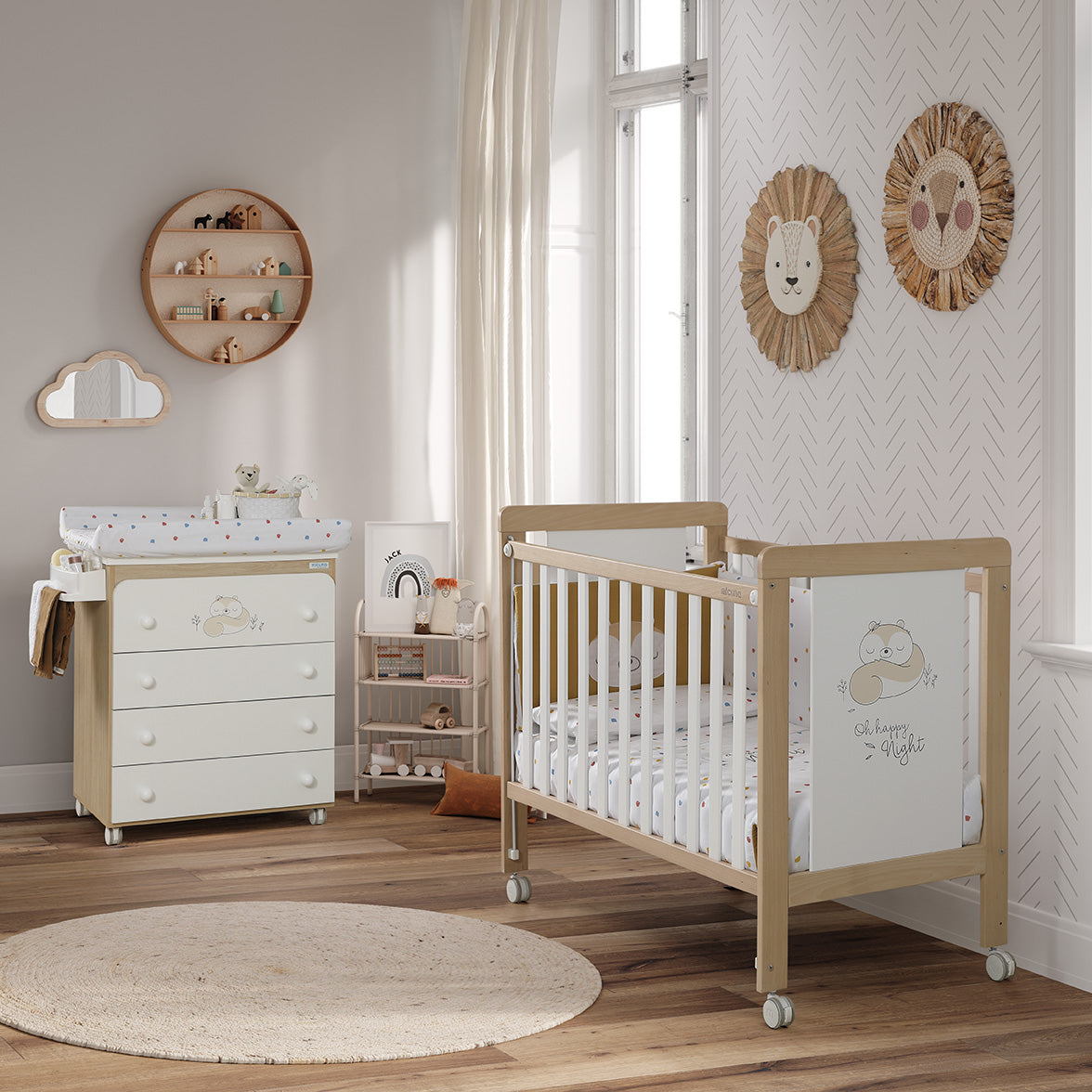 MICUNA - B-1940 HAPPY BABYBATH WATERWOOD/WHITE BEIGE POIS