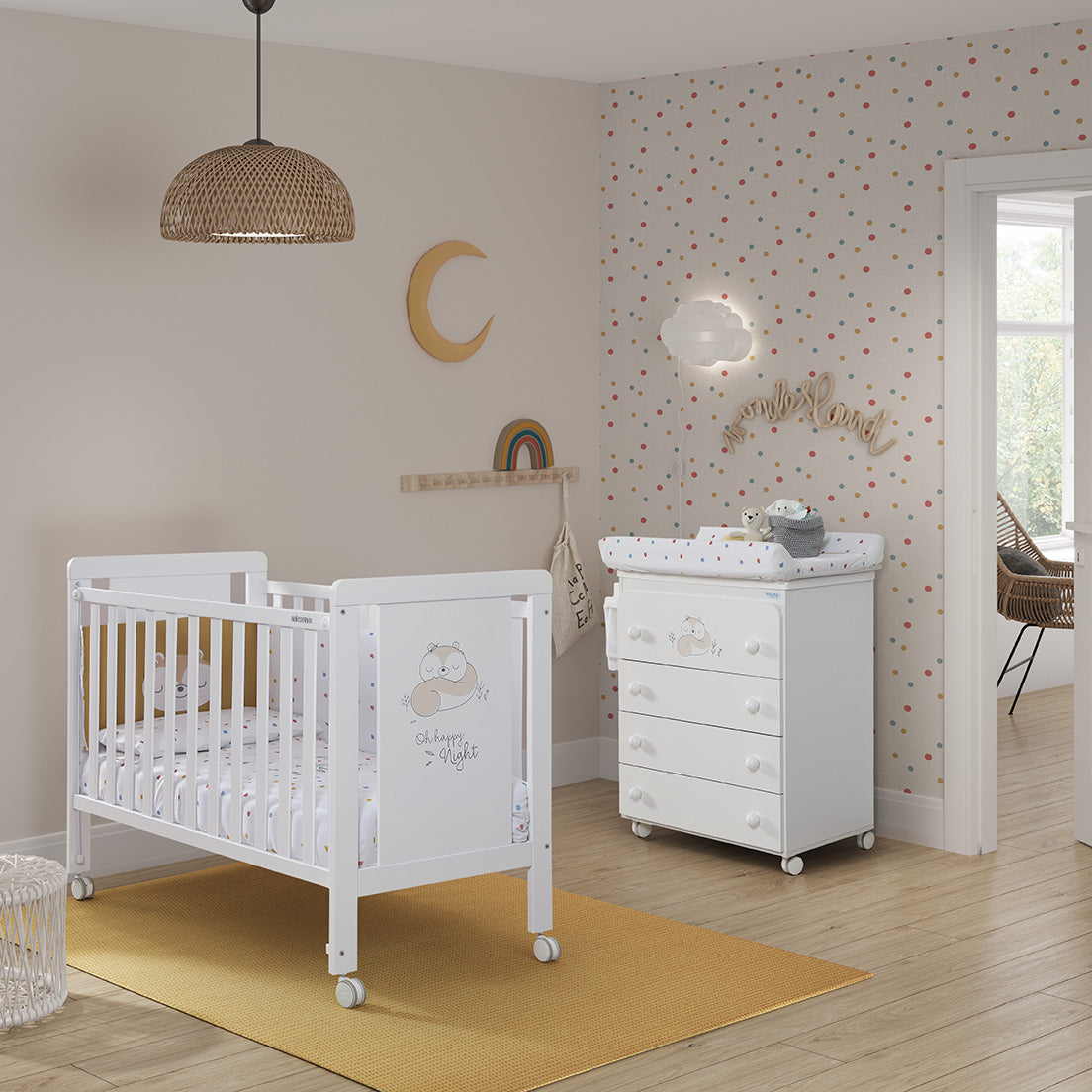 MICUNA - HAPPY BABYBATH B-1940 WHITE/BEIGE DOTS