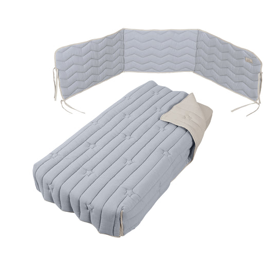 MICUNA - HEAD PROTECTOR + DUVET 120X60 MOUSSE BLUE