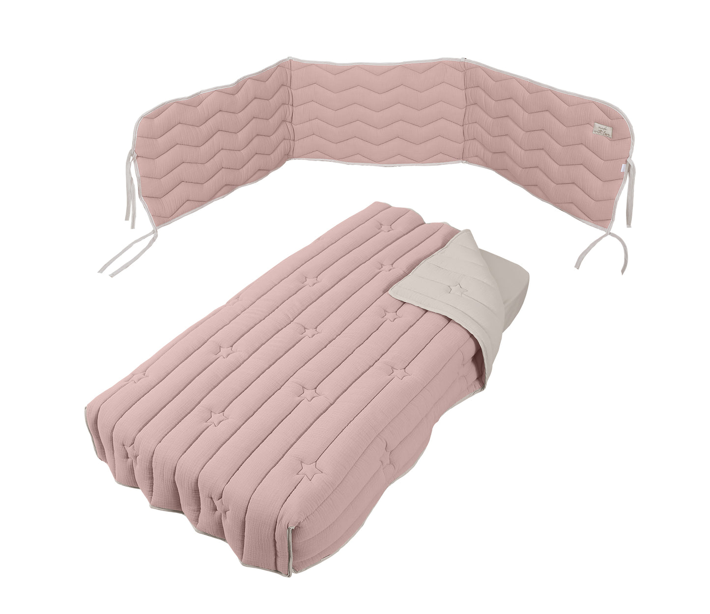 MICUNA - HEAD PROTECTOR + DUVET 140X70 MOUSSE PINK