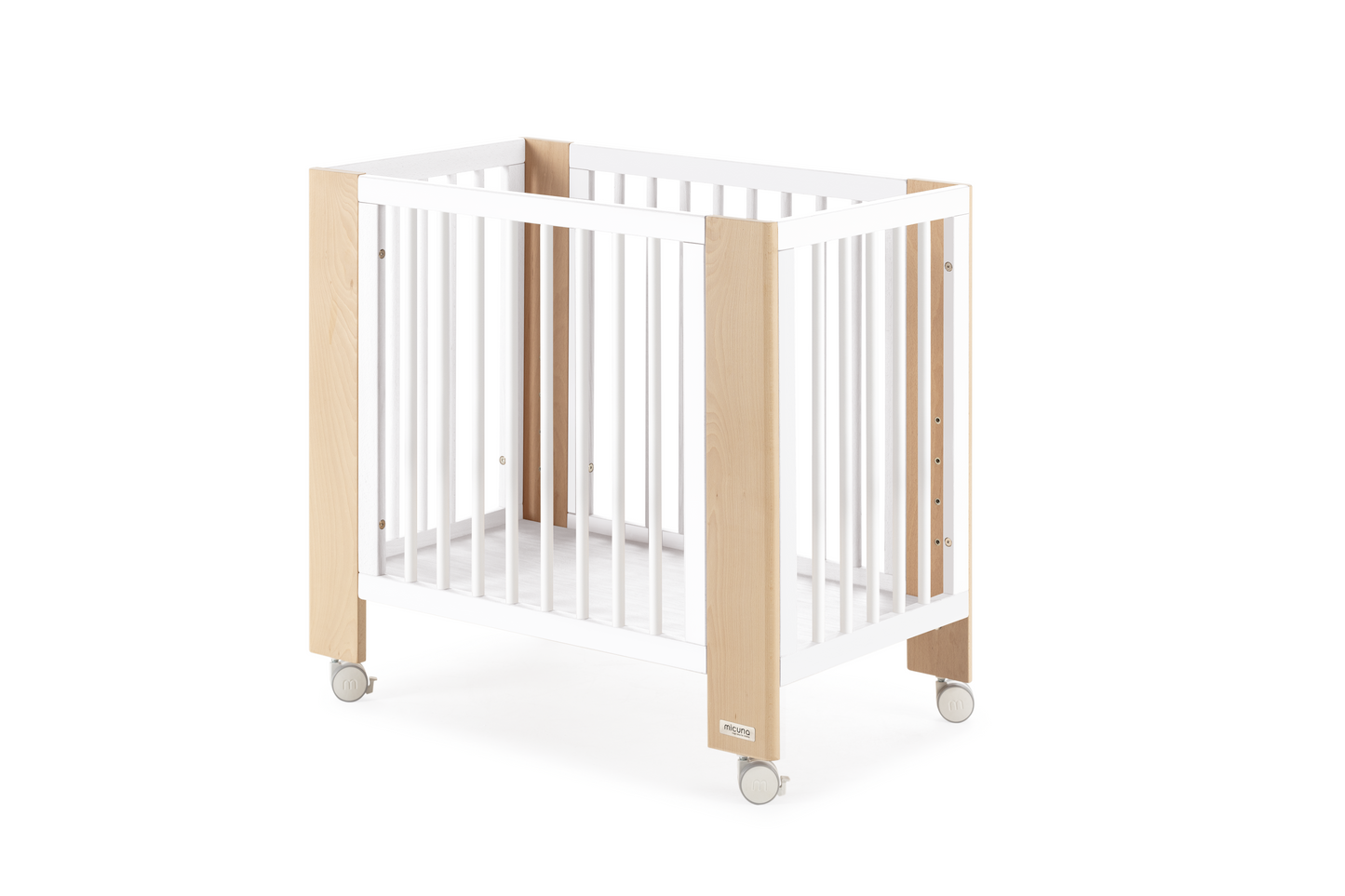 MICUNA - CONVERBABY COT WHITE/NATURAL WAX 140X70