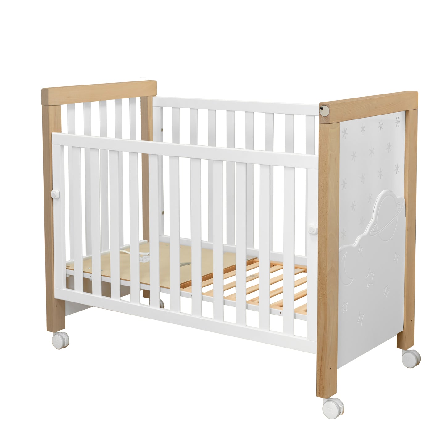 MICUNA - DOLCE MAGIC WHITE/NATURAL WAX COT 120 X 60