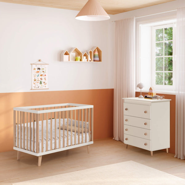 Micuna - MENCIA COT 120X60 WHITE WOOD