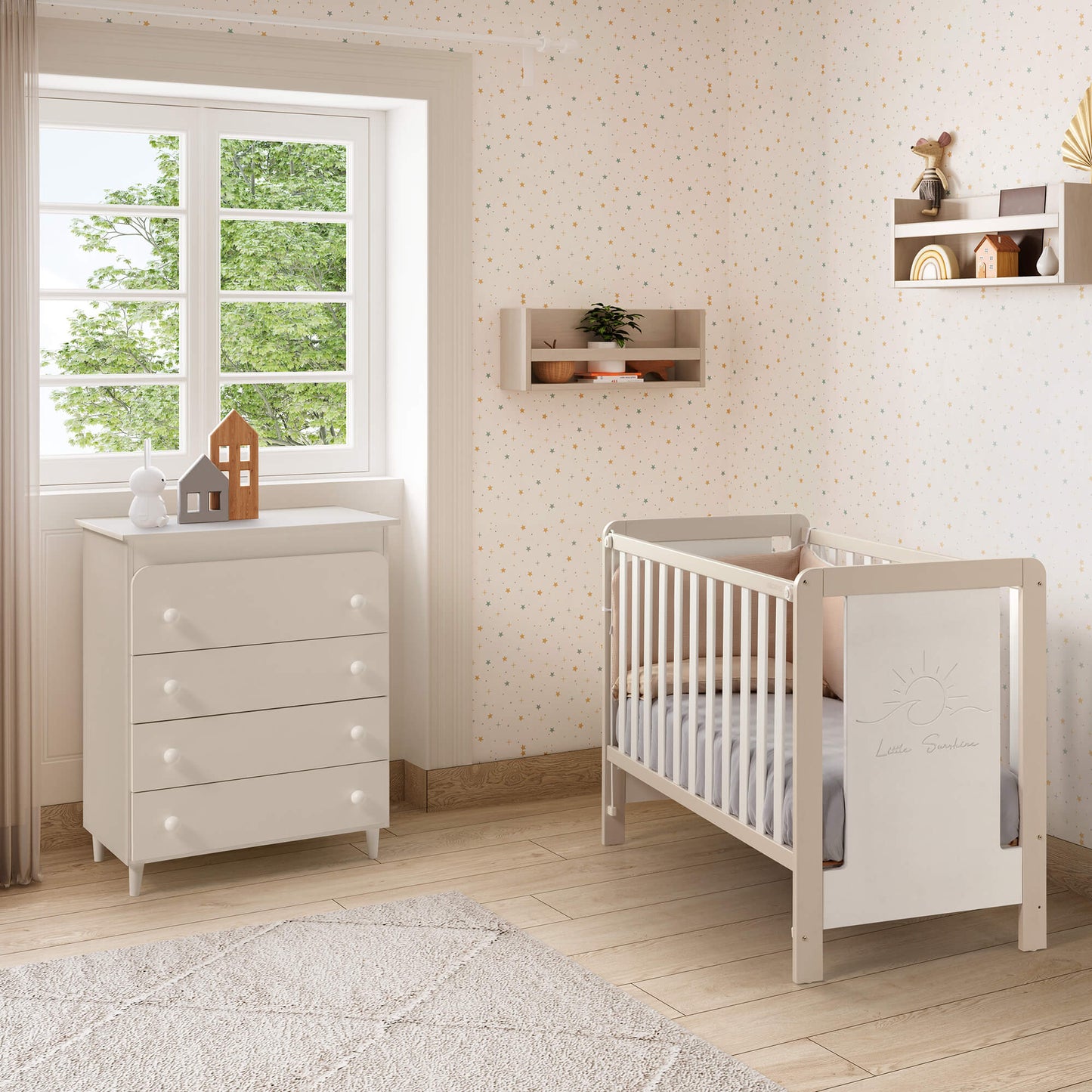 Micuna - LUCIANA COT 120X60 WHITE TAUPE