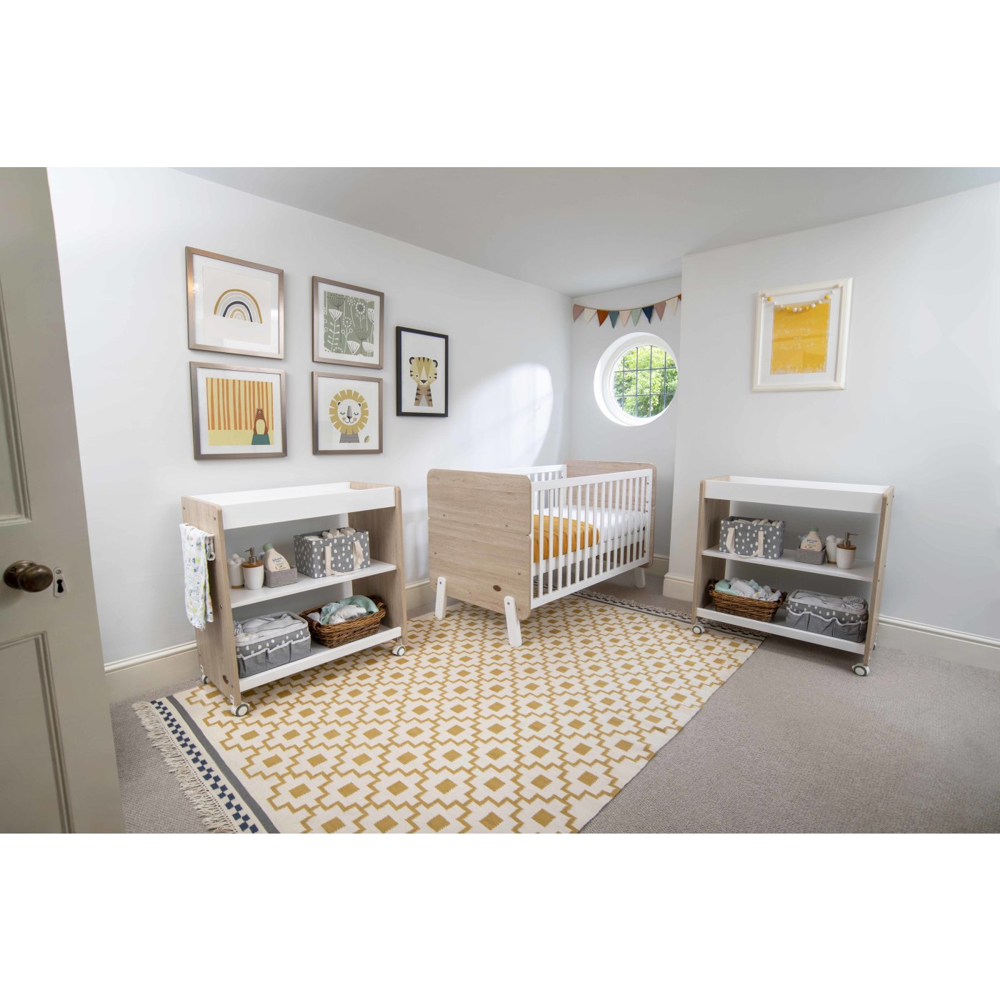 Boori - Natty Cot with Universal Changer Set Barley & Almond