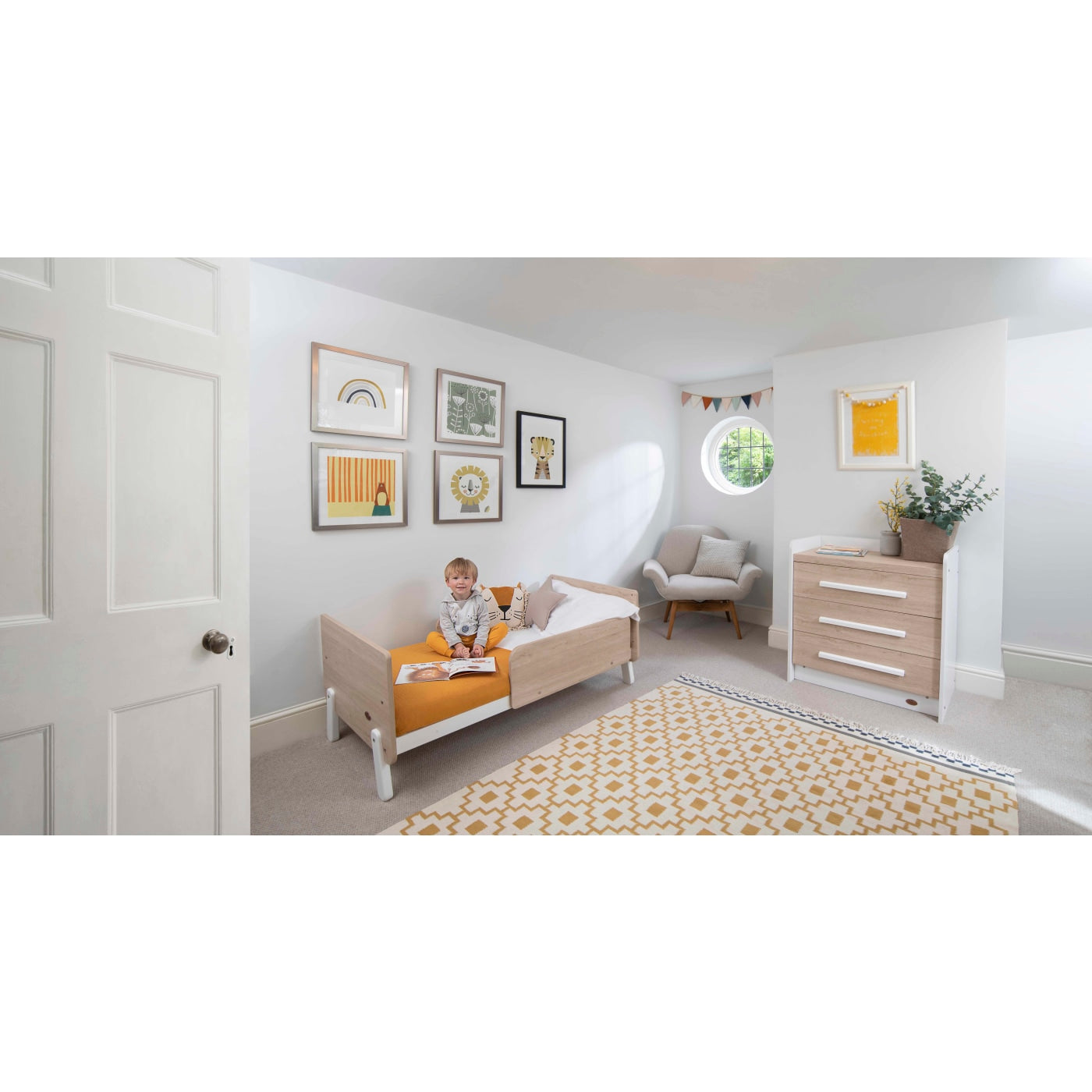 Boori - Natty Cot with Universal Changer Set Barley & Almond