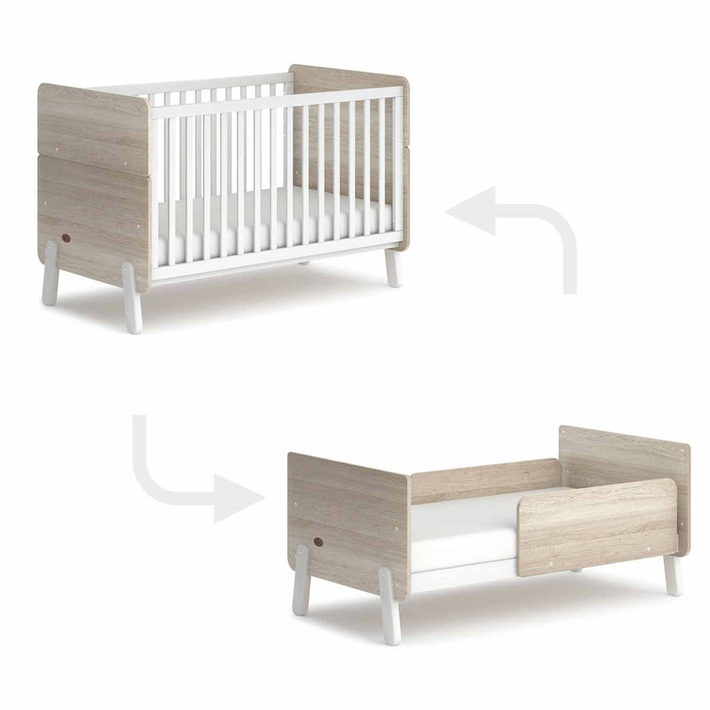 Boori - Natty Cot with Universal Changer Set Barley & Almond