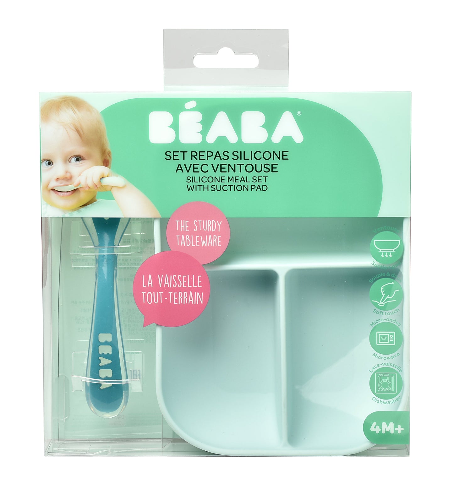 Beaba - Silicone Suction Divided Plate