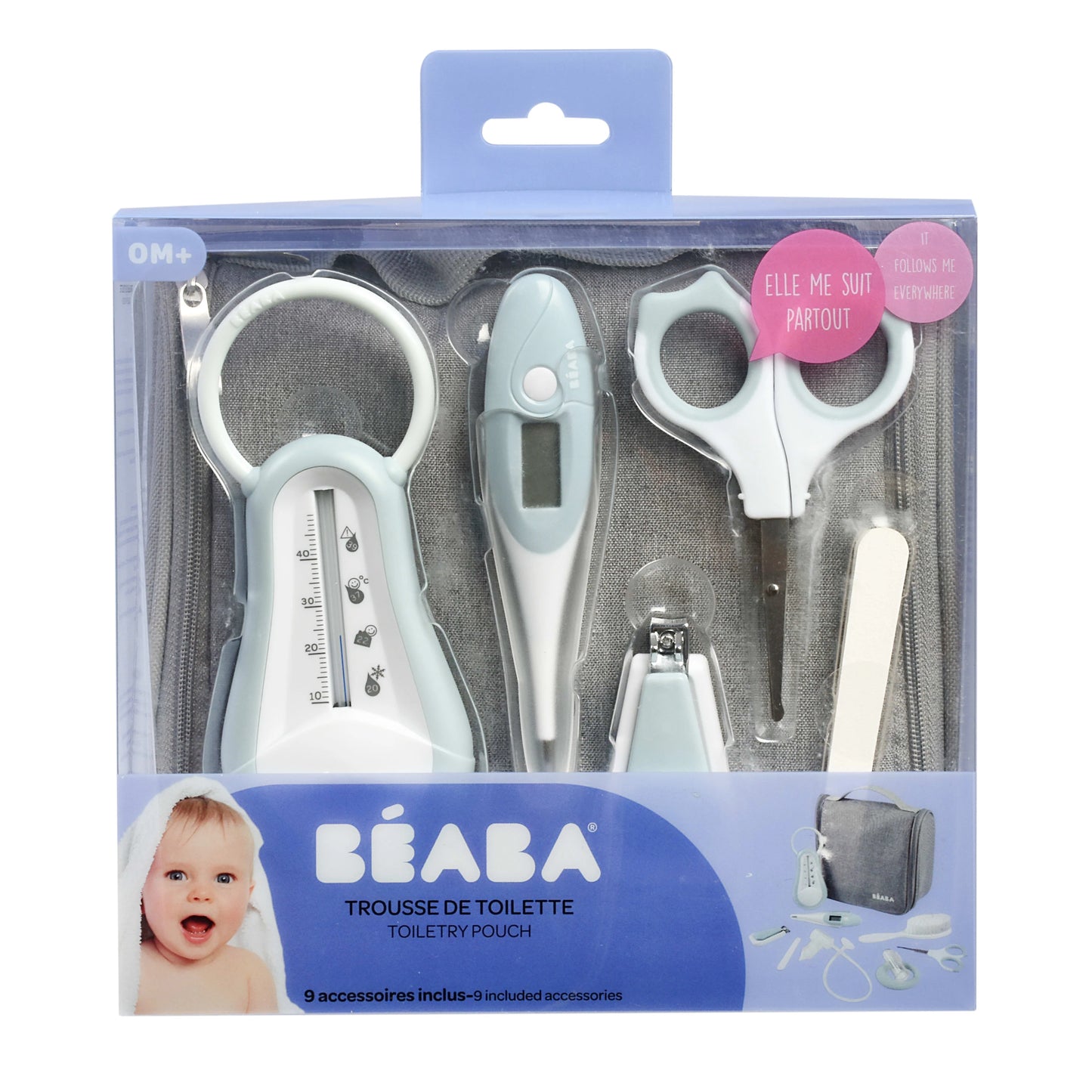 Beaba Hanging Toiletry Pouch Green Blue